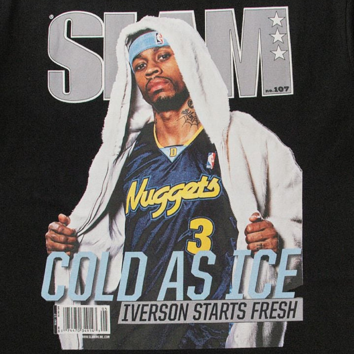 Allen Iverson Denver Nuggets Mitchell & Ness NBA Slam Cover T-Shirt Schwarz - STADIUMDREAMS