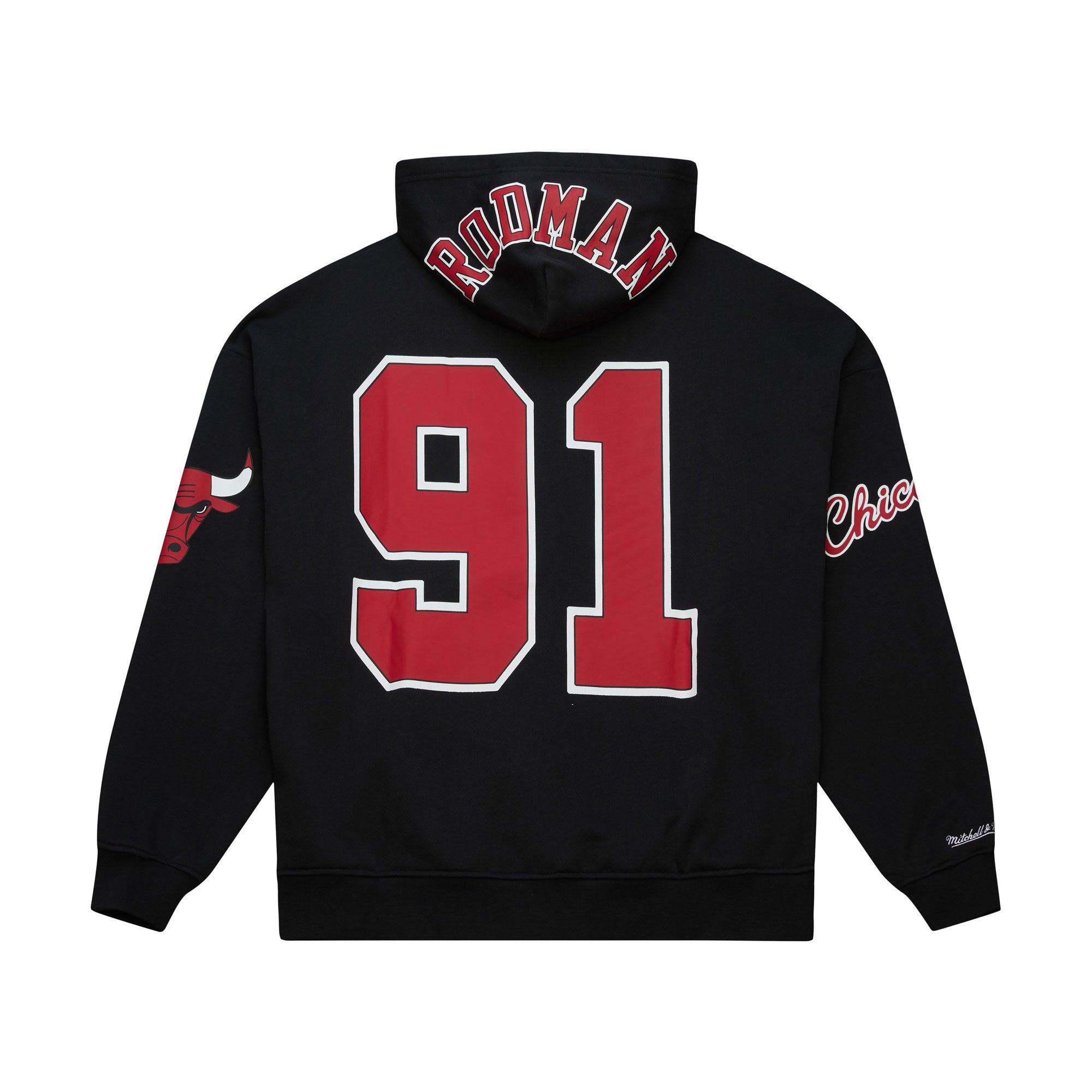 Dennis Rodman #91 Chicago Bulls Maxxed Out Player Mitchell & Ness NBA Full Zip Hoodie Schwarz
