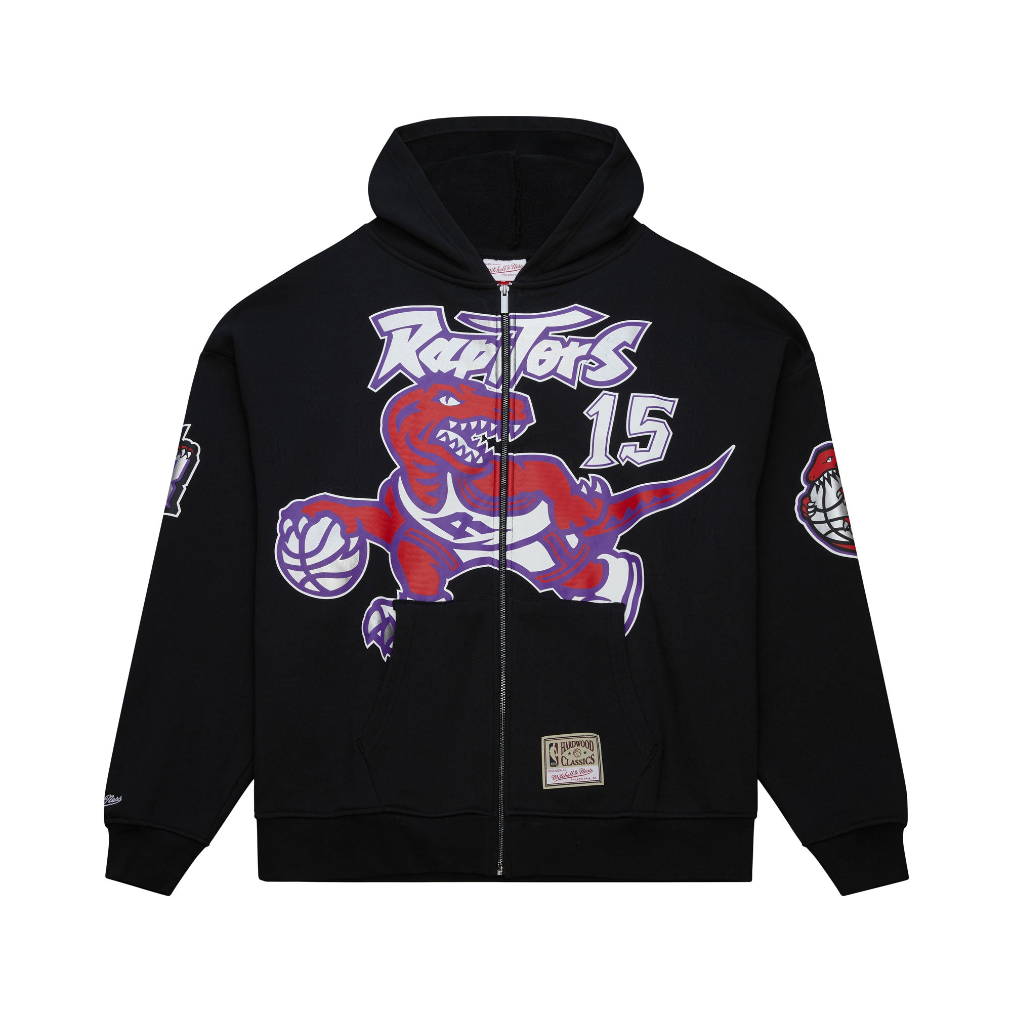 Vince Carter #15 Toronto Raptors Maxxed Out Player Mitchell & Ness NBA Full Zip Hoodie Schwarz