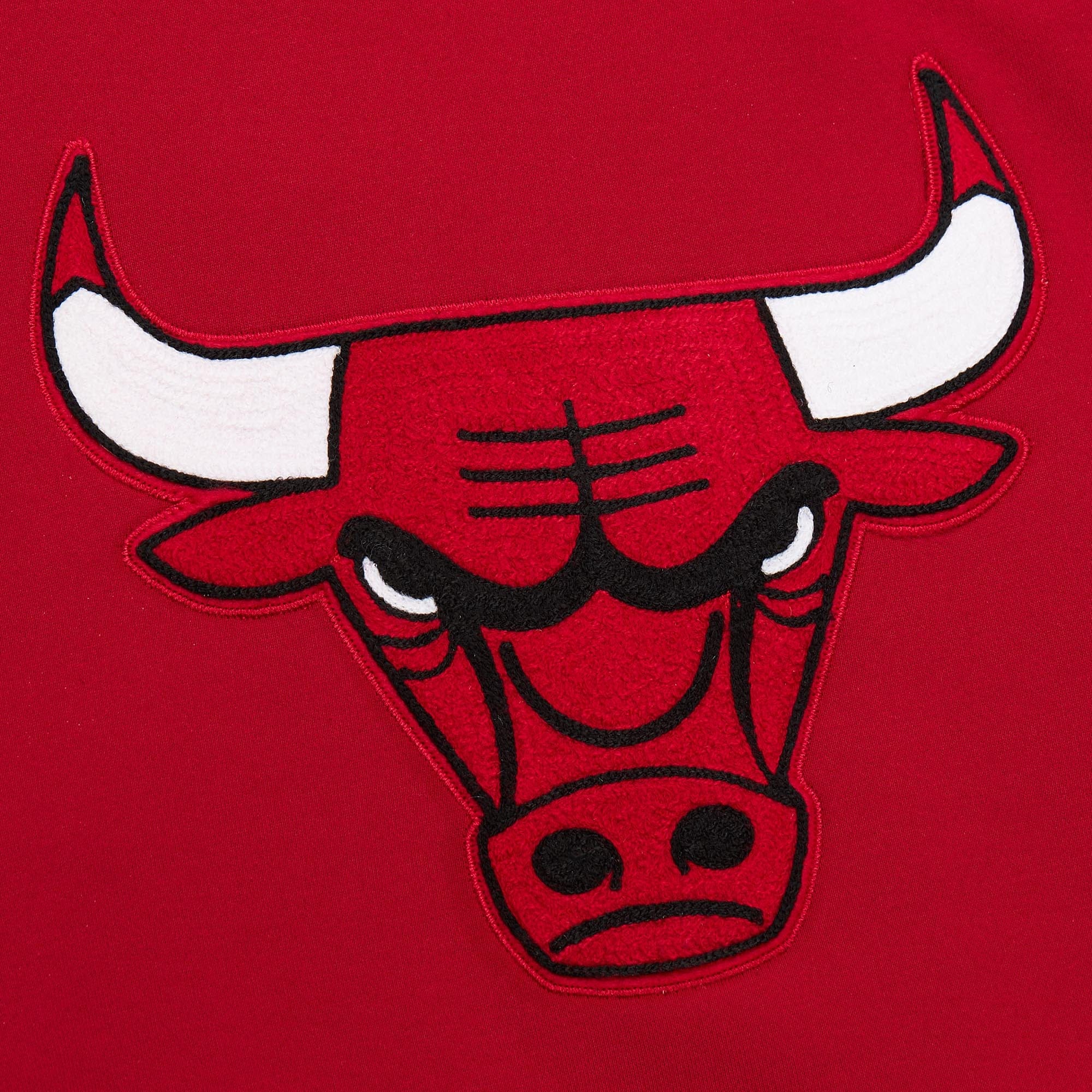 Chicago Bulls Mitchell & Ness Heavyweight Chainstitch Premium NBA Hoodie Rot - STADIUMDREAMS