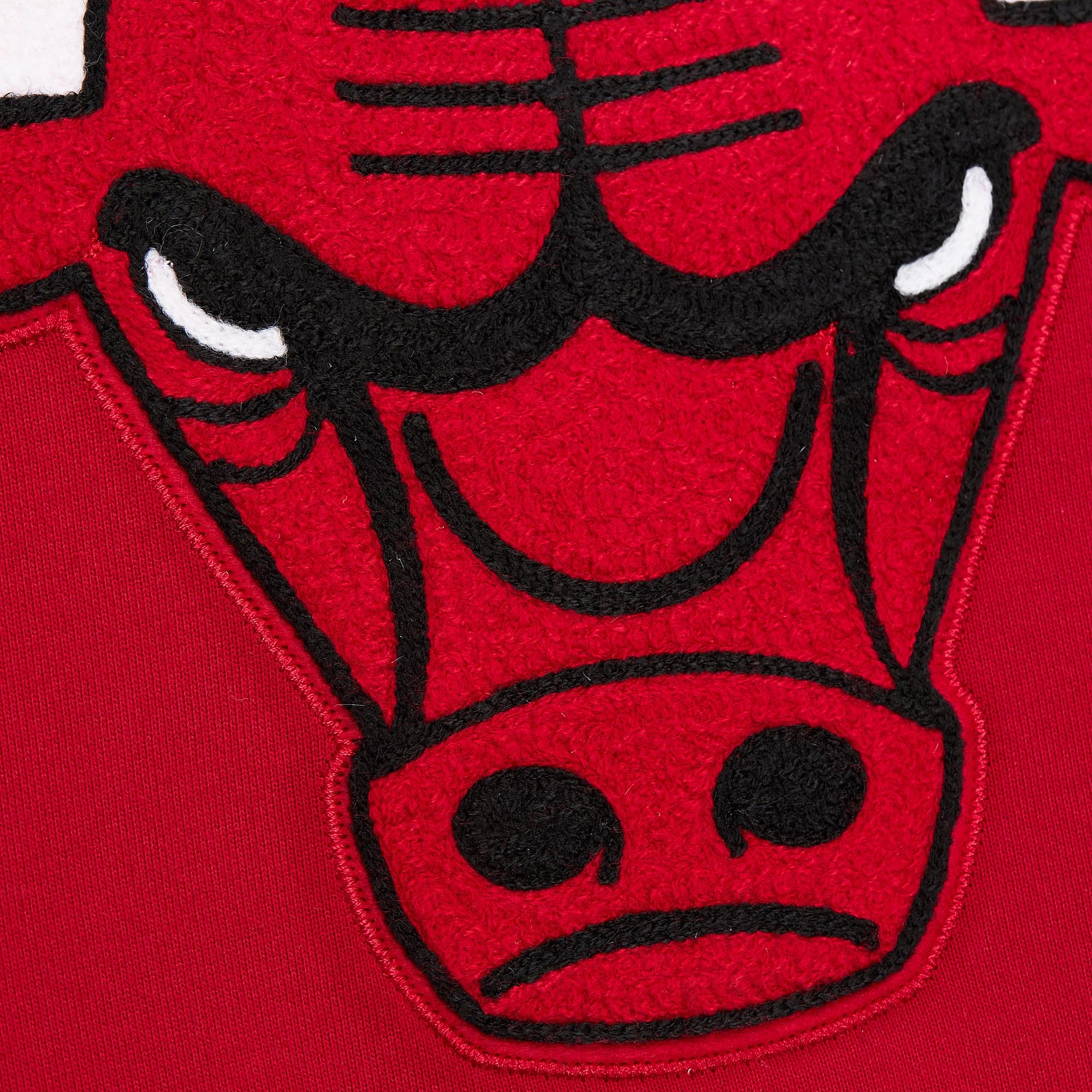 Chicago Bulls Mitchell & Ness Heavyweight Chainstitch Premium NBA Hoodie Rot - STADIUMDREAMS
