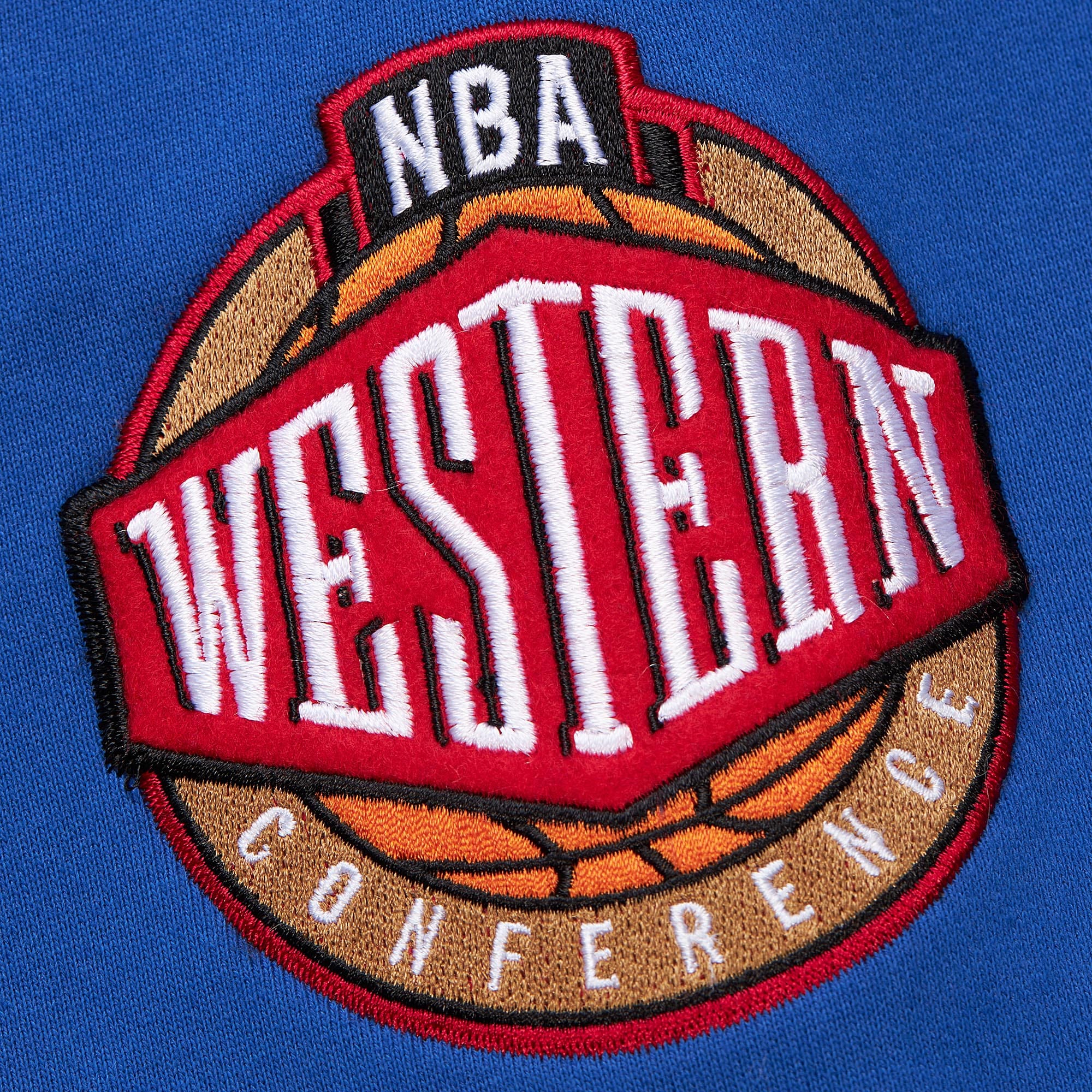 Golden State Warriors Mitchell & Ness Heavyweight Chainstitch Premium NBA Hoodie Blau - STADIUMDREAMS