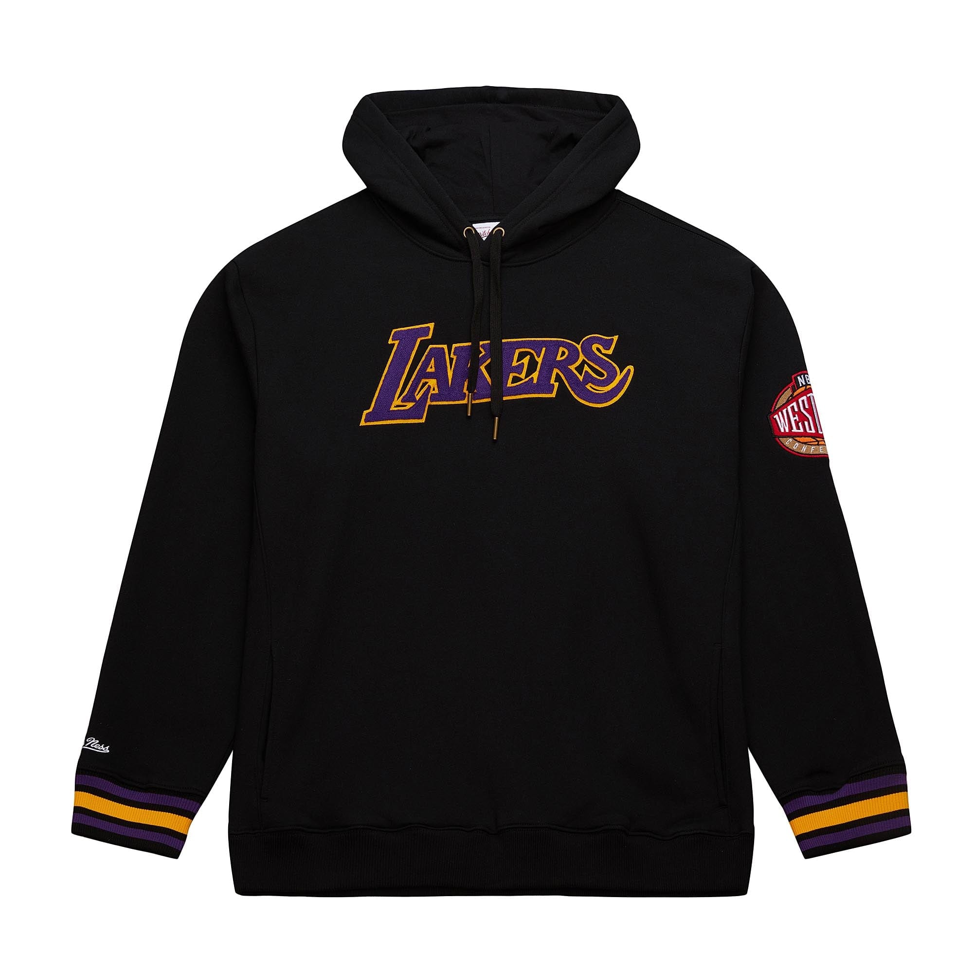 Los Angeles Lakers Mitchell & Ness Heavyweight Chainstitch Premium NBA Hoodie Schwarz - STADIUMDREAMS