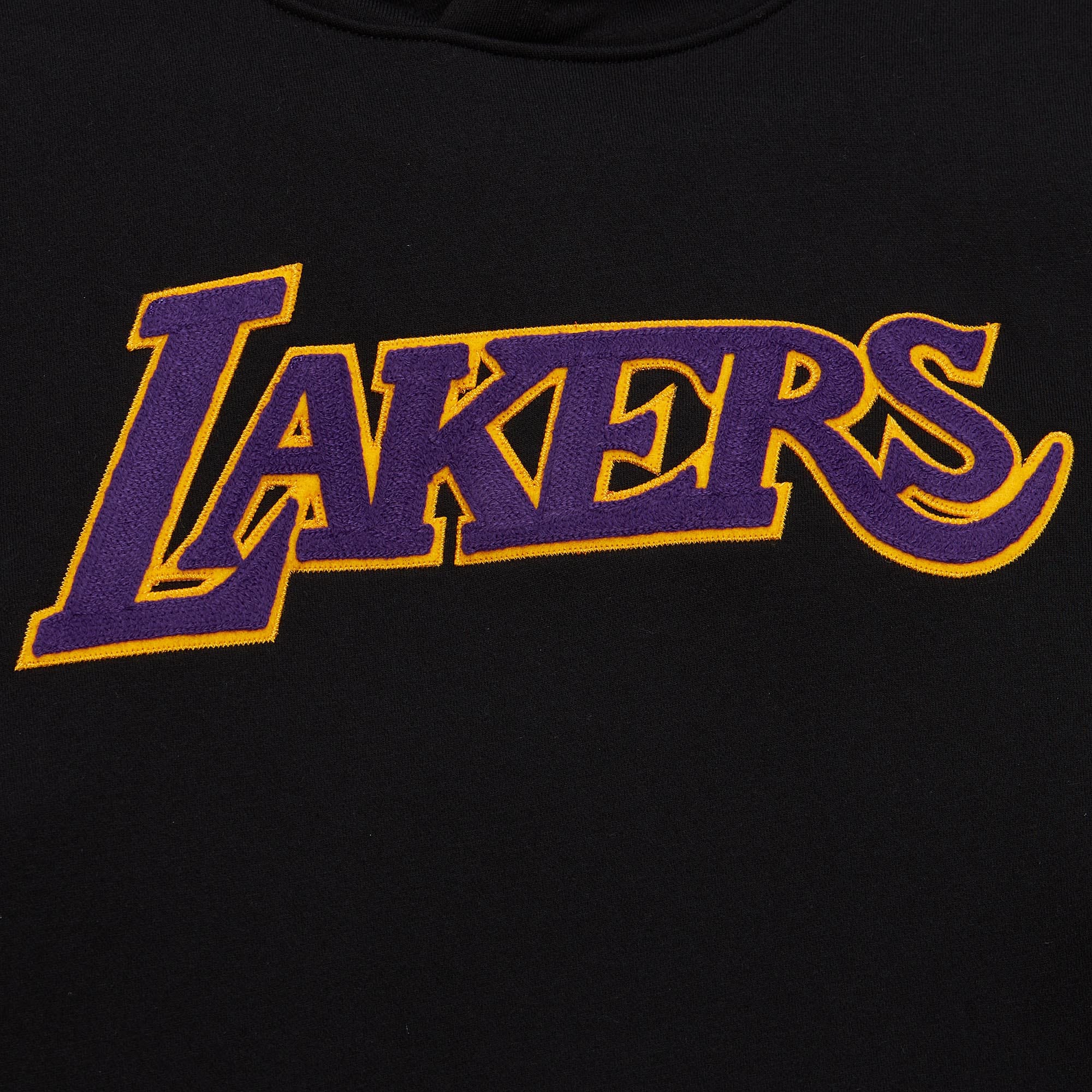 Los Angeles Lakers Mitchell & Ness Heavyweight Chainstitch Premium NBA Hoodie Schwarz - STADIUMDREAMS