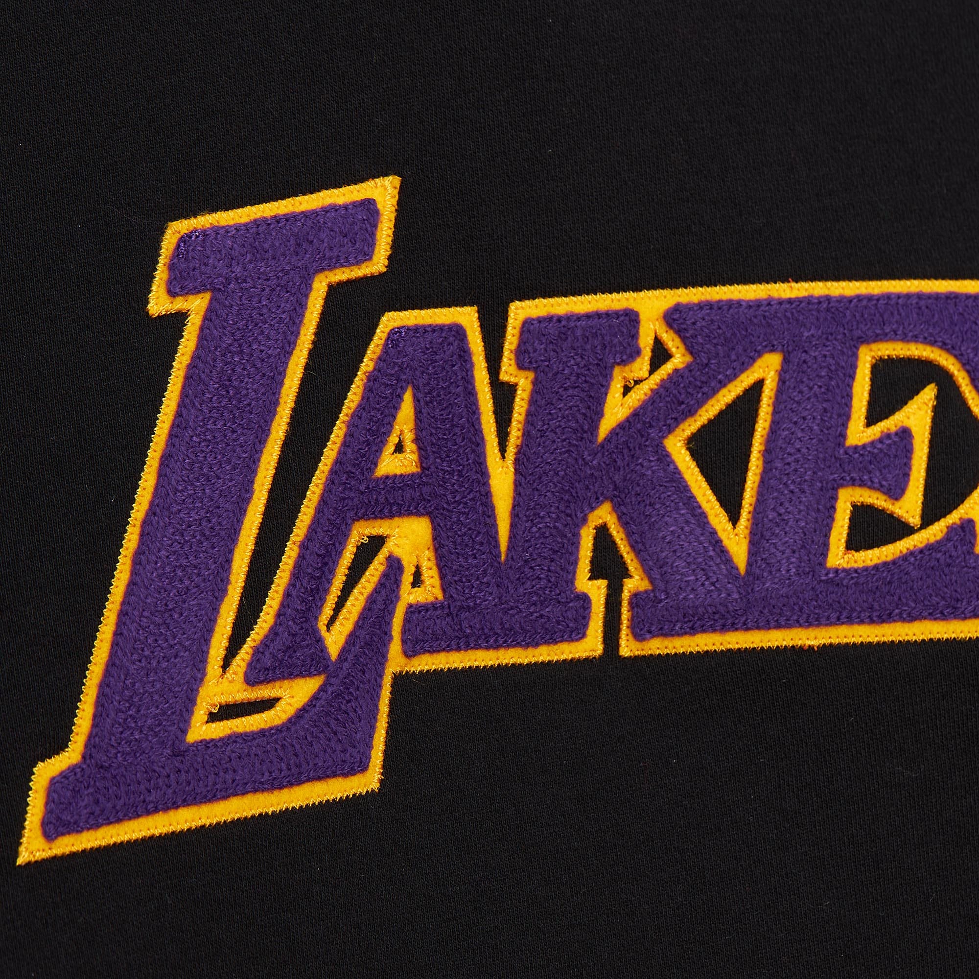 Los Angeles Lakers Mitchell & Ness Heavyweight Chainstitch Premium NBA Hoodie Schwarz - STADIUMDREAMS