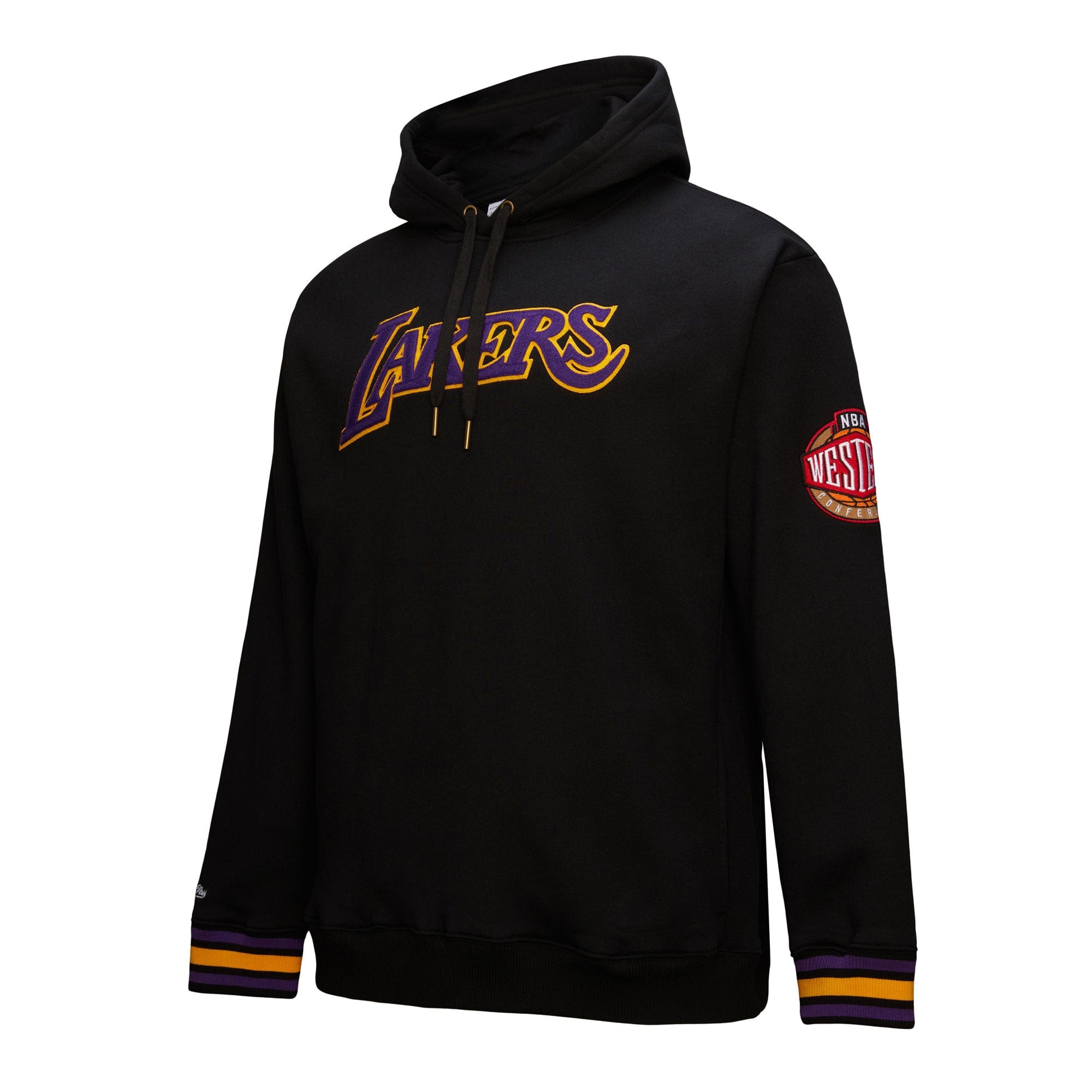 Los Angeles Lakers Mitchell & Ness Heavyweight Chainstitch Premium NBA Hoodie Schwarz - STADIUMDREAMS