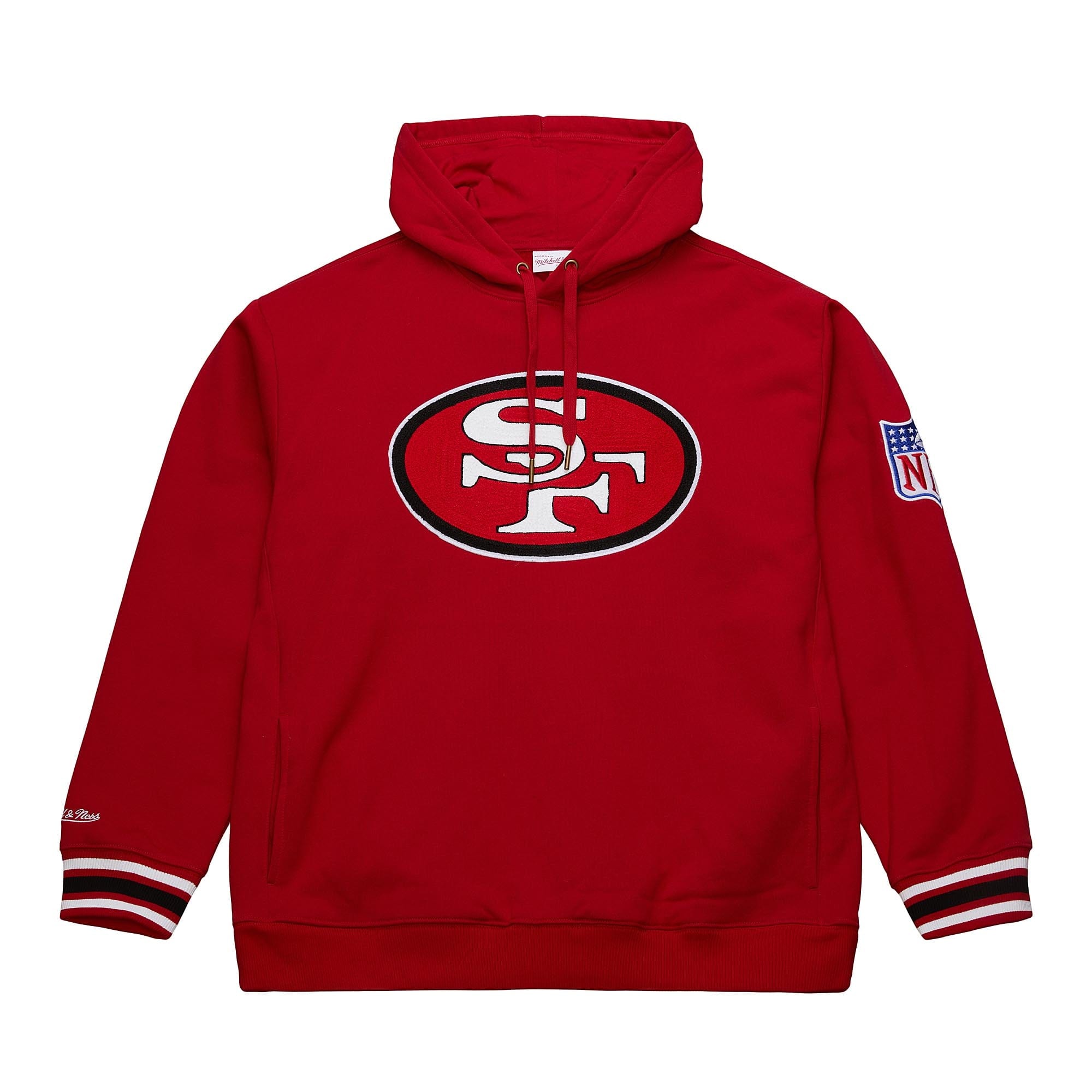 San Francisco 49ers Mitchell & Ness Heavyweight Chainstitch Premium NFL Hoodie Rot - STADIUMDREAMS