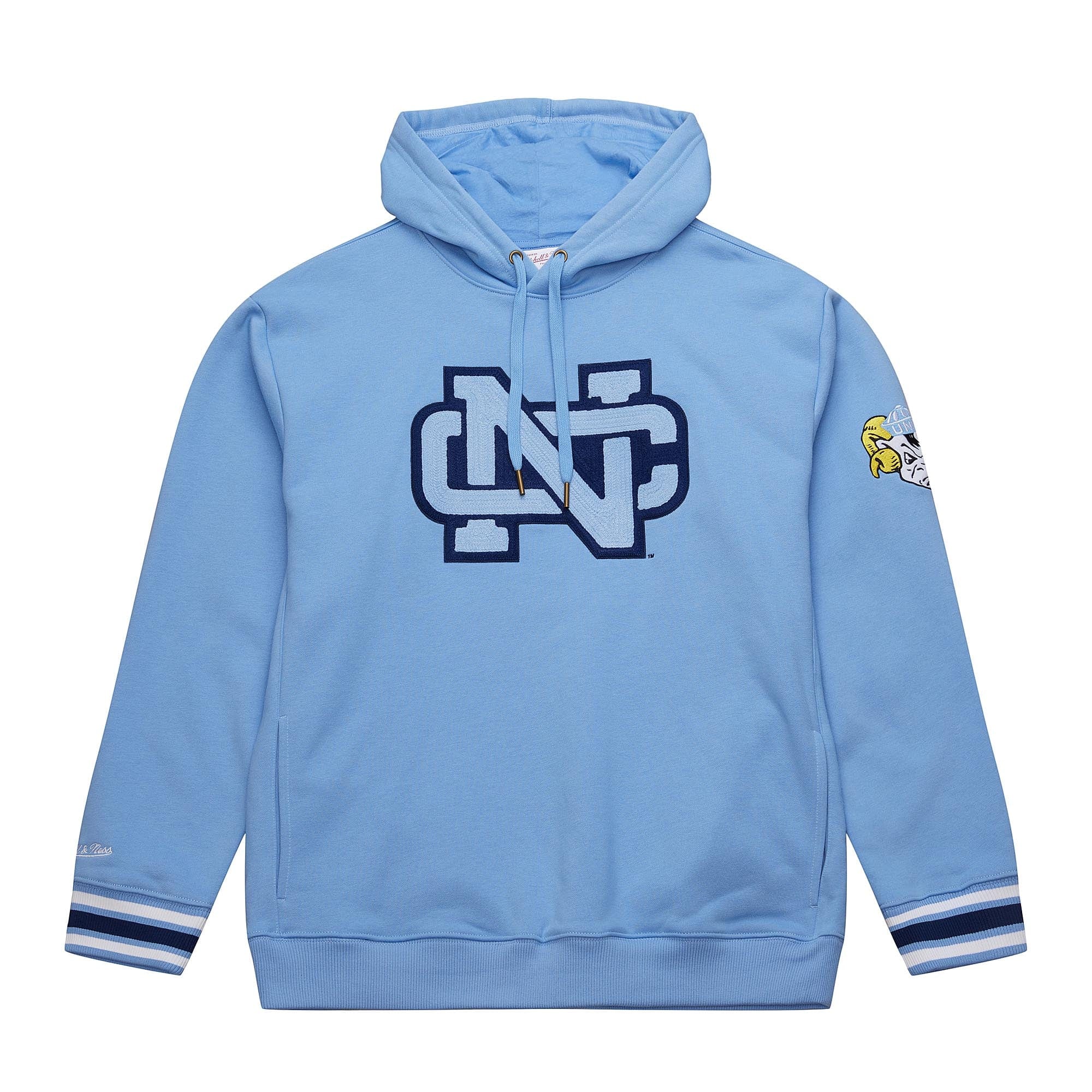 North Carolina Tar Heels Mitchell & Ness Heavyweight Chainstitch Premium NCAA Hoodie Blau - STADIUMDREAMS