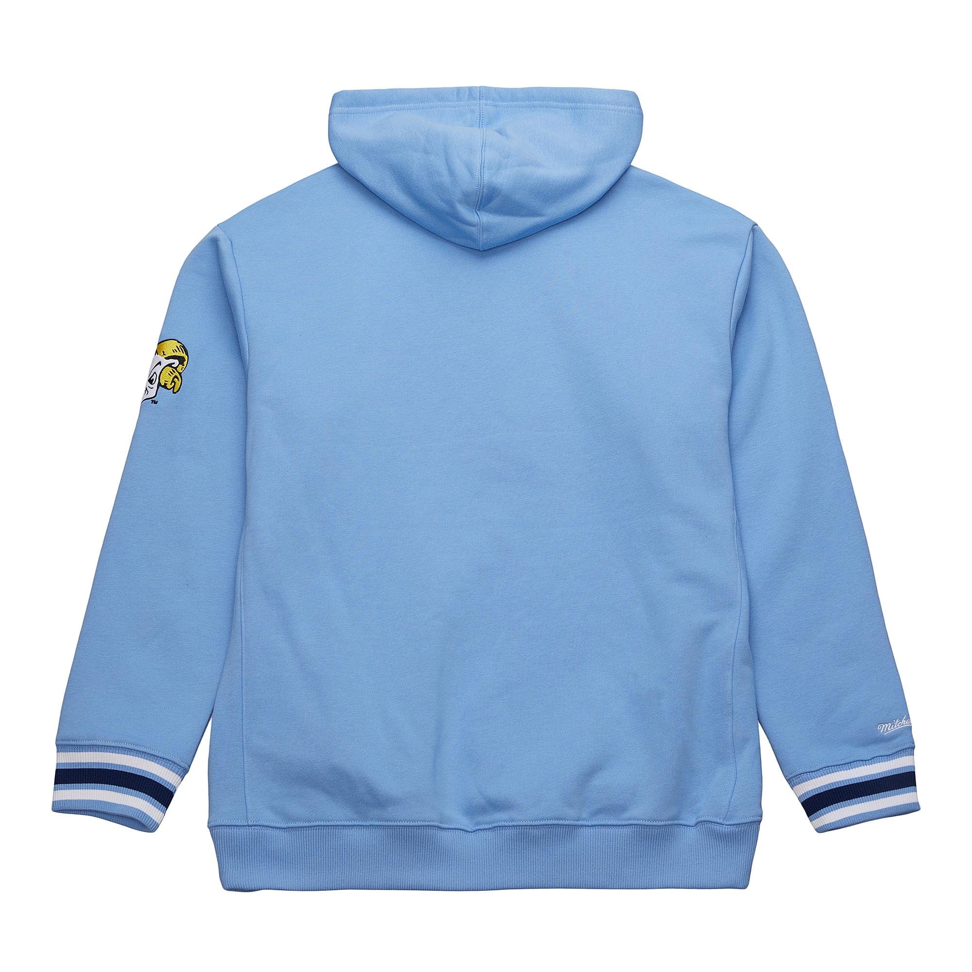 North Carolina Tar Heels Mitchell & Ness Heavyweight Chainstitch Premium NCAA Hoodie Blau - STADIUMDREAMS