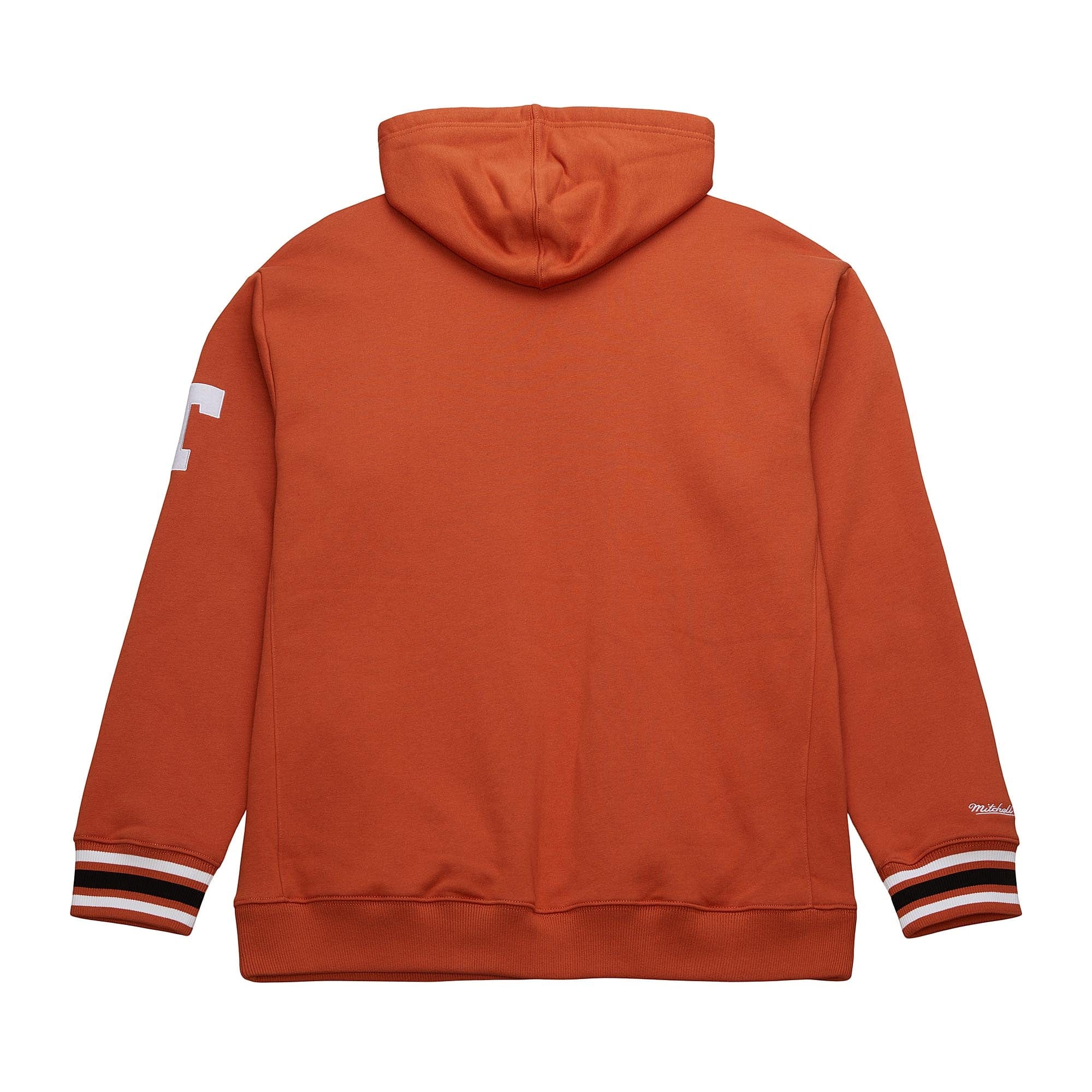 Texas Longhorns Mitchell & Ness Heavyweight Chainstitch Premium NCAA Hoodie Orange - STADIUMDREAMS