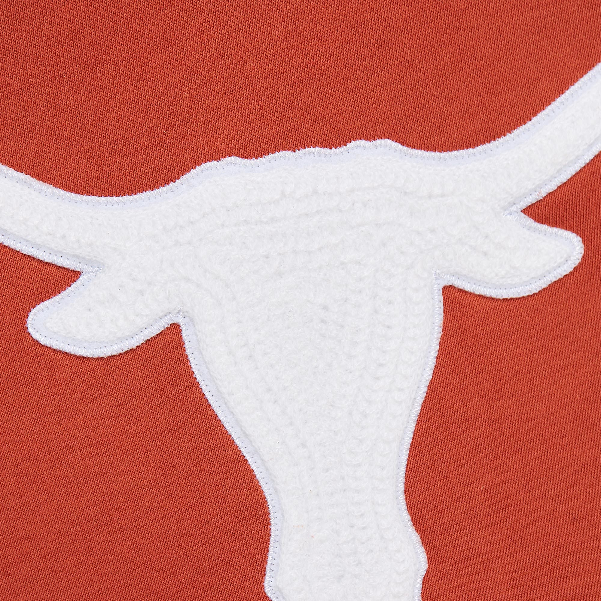 Texas Longhorns Mitchell & Ness Heavyweight Chainstitch Premium NCAA Hoodie Orange - STADIUMDREAMS