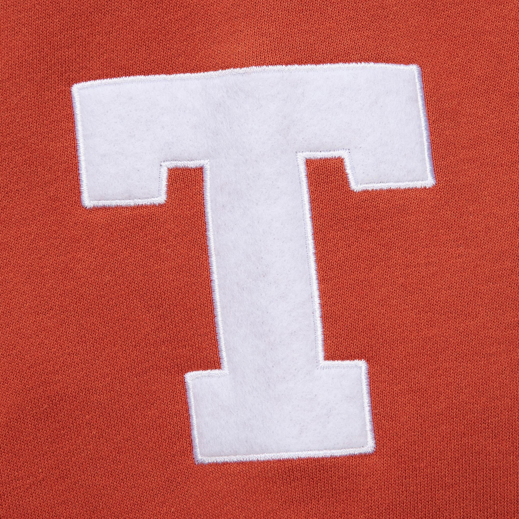 Texas Longhorns Mitchell & Ness Heavyweight Chainstitch Premium NCAA Hoodie Orange - STADIUMDREAMS