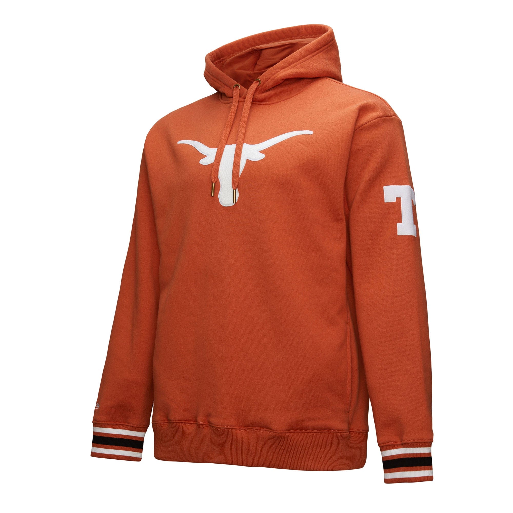 Texas Longhorns Mitchell & Ness Heavyweight Chainstitch Premium NCAA Hoodie Orange - STADIUMDREAMS