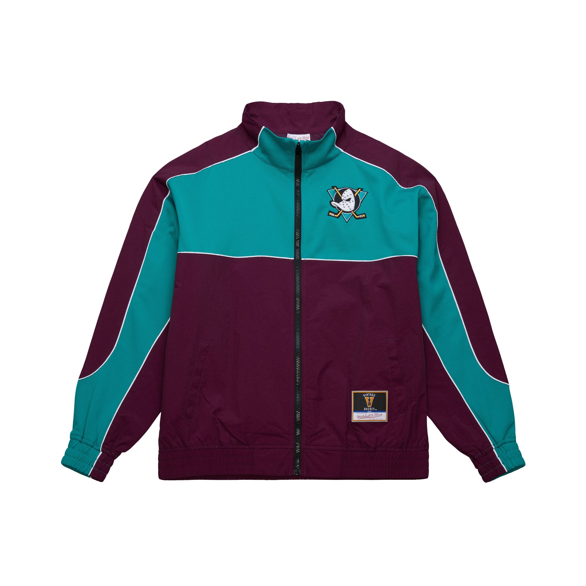 Anaheim Ducks Mitchell & Ness Backprint Full-Zip NHL Jacke Lila - STADIUMDREAMS