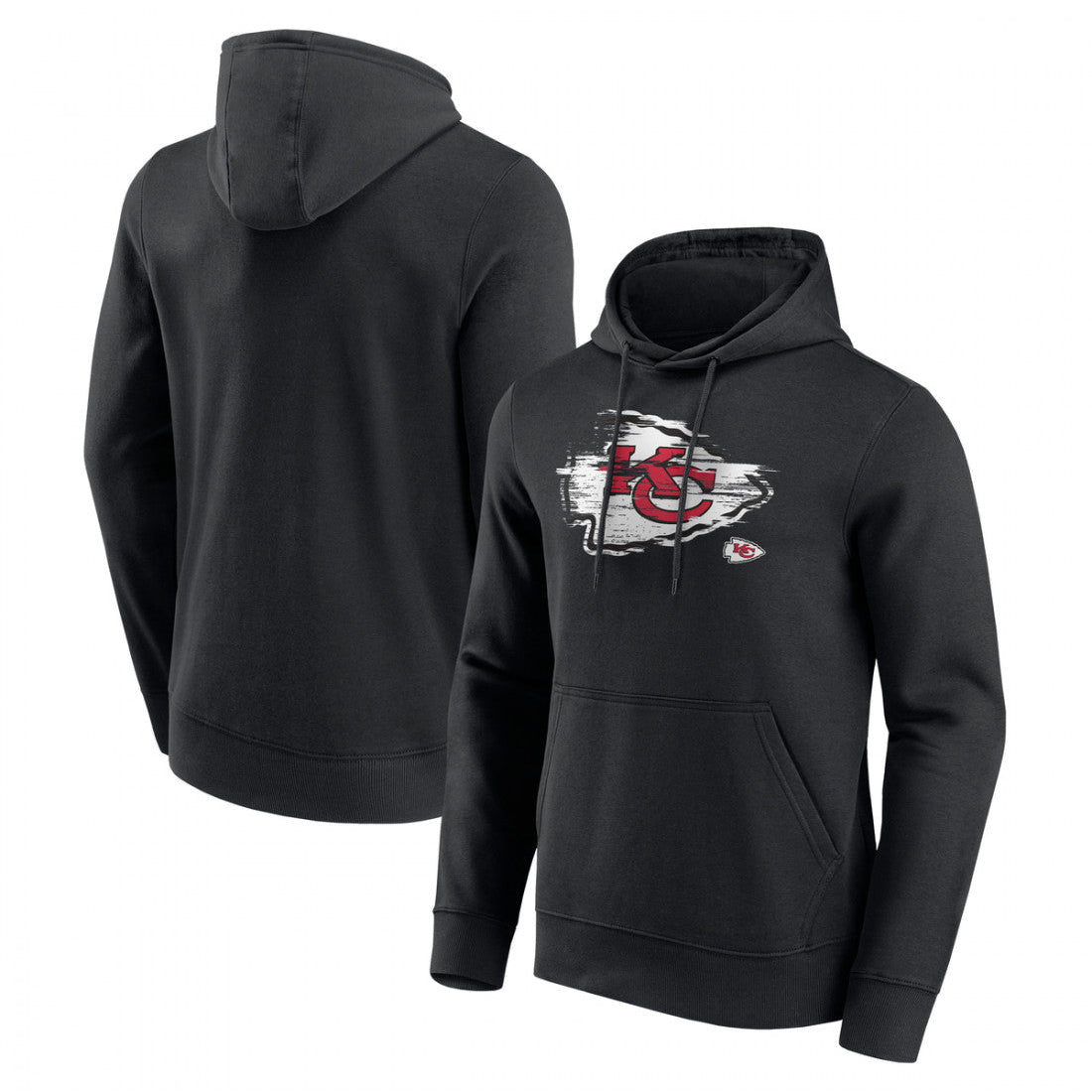 Kansas City Chiefs Fanatics Worn Graphic Team Logo NFL Hoodie Schwarz - STADIUMDREAMS