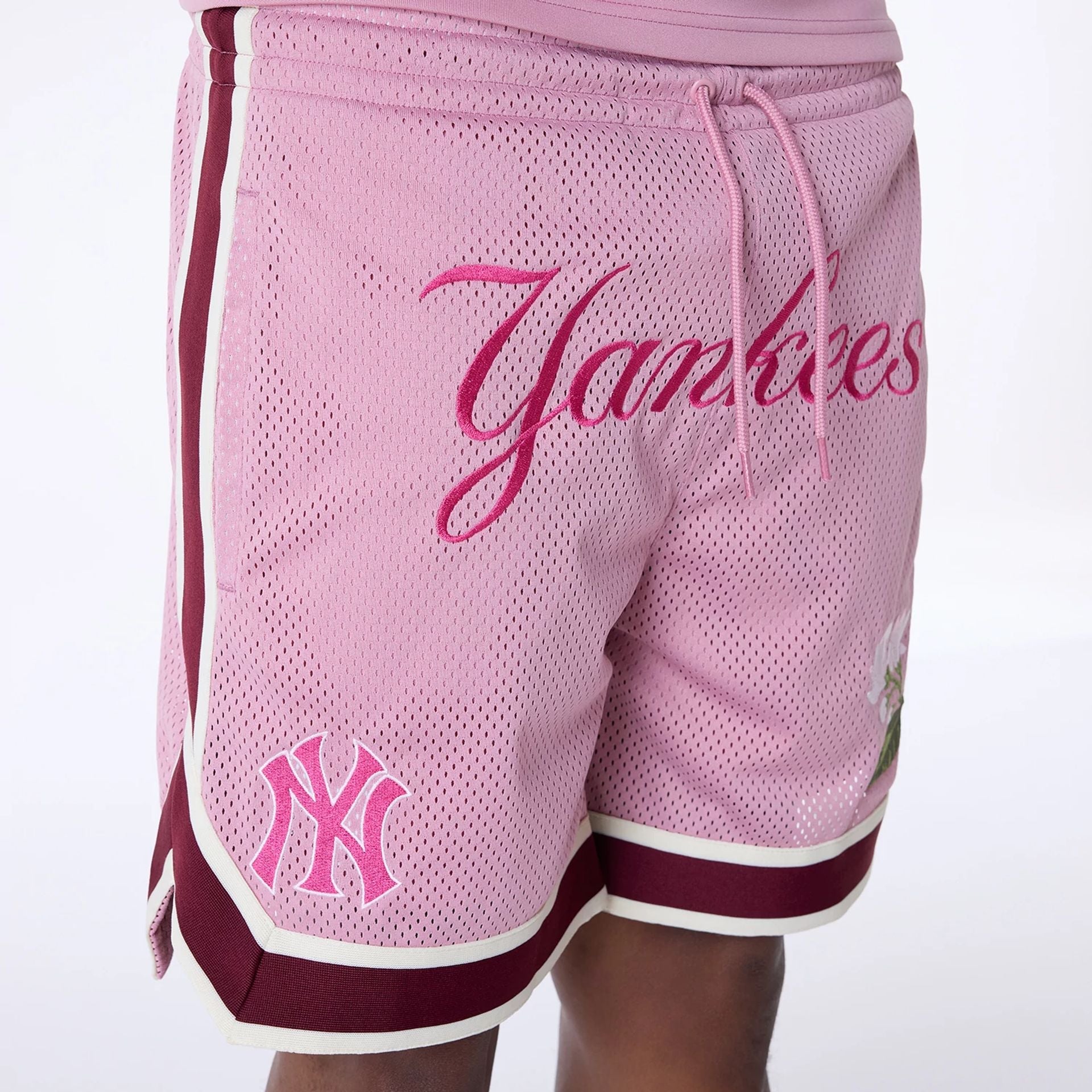 New York Yankees New Era Floral Mesh MLB Shorts Rosa