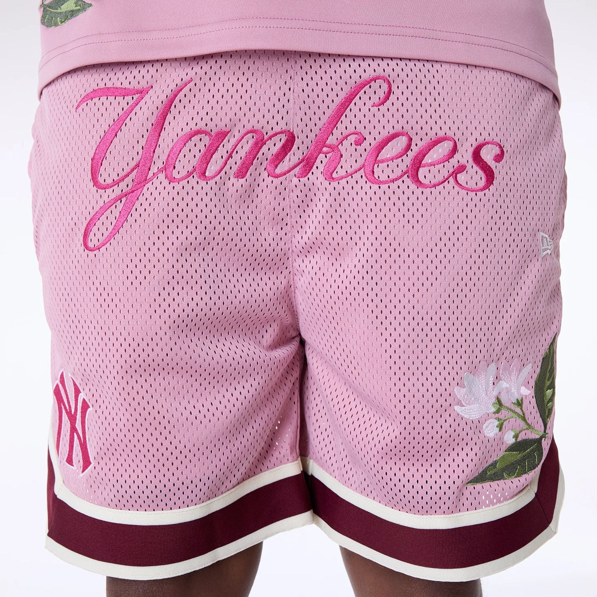 New York Yankees New Era Floral Mesh MLB Shorts Rosa