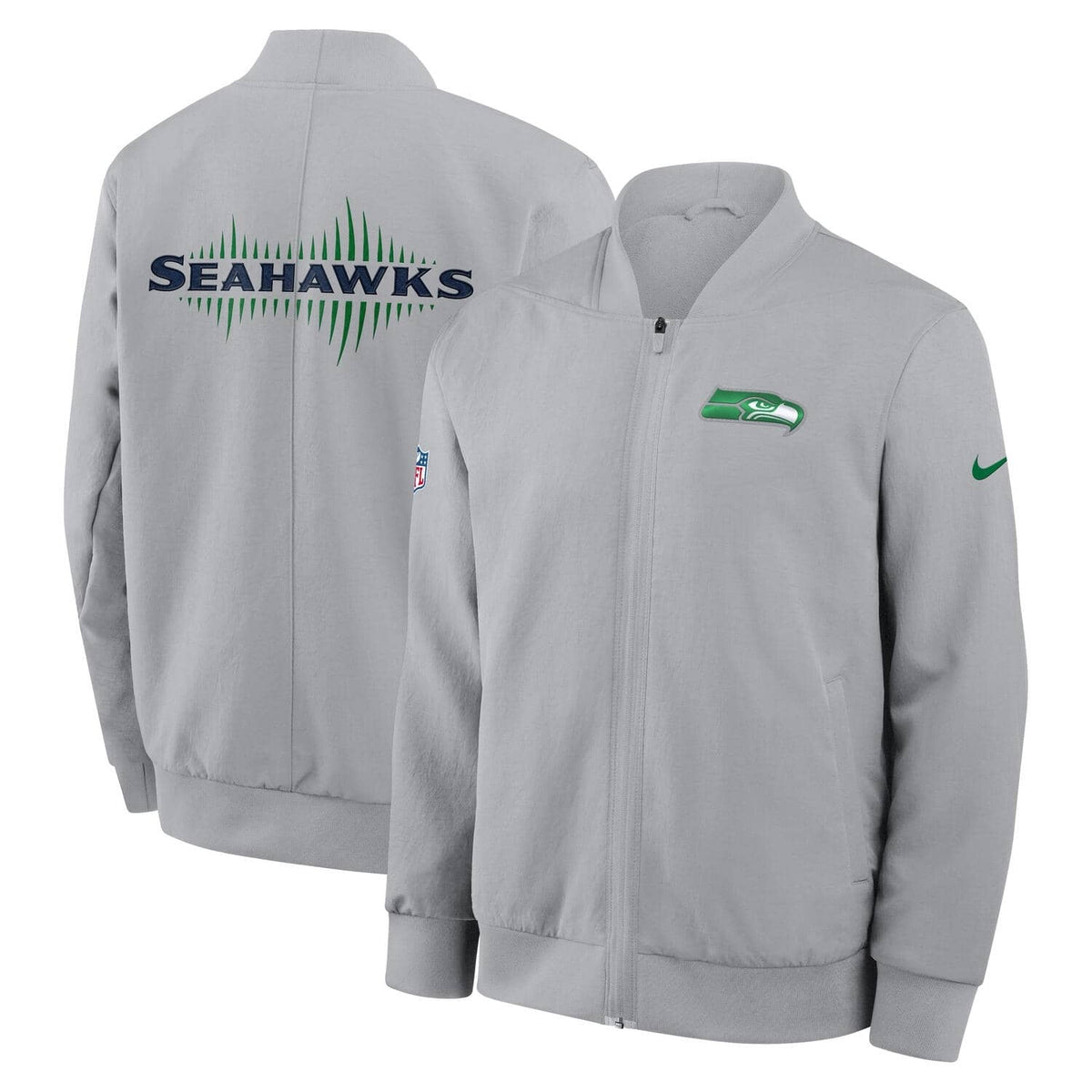 Seattle Seahawks 2025 Nike Rivalries Sideline NFL Bomber Jacke Grau - STADIUMDREAMS