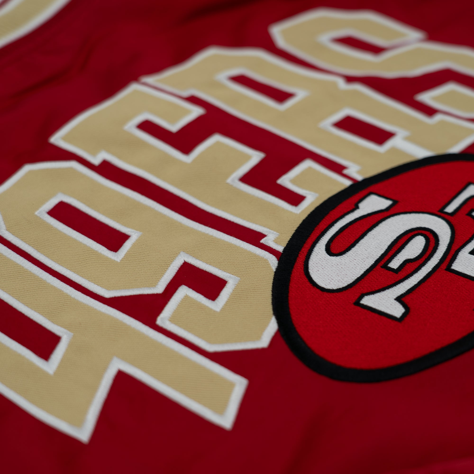San Francisco 49ers New Era USA EDITION Stitched Satin NFL Jacke Rot