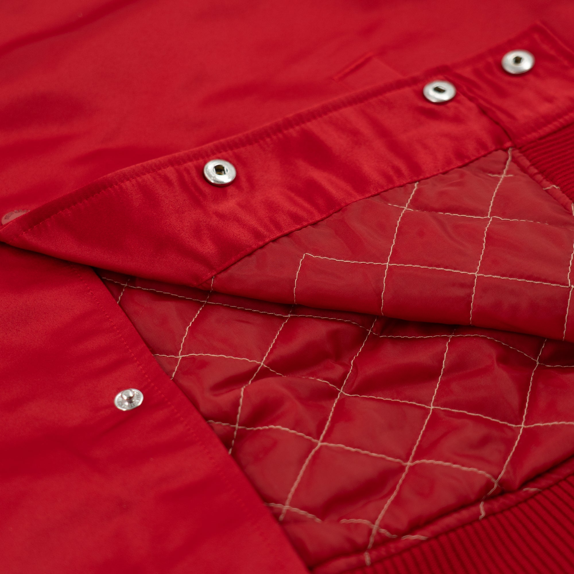 San Francisco 49ers New Era USA EDITION Stitched Satin NFL Jacke Rot