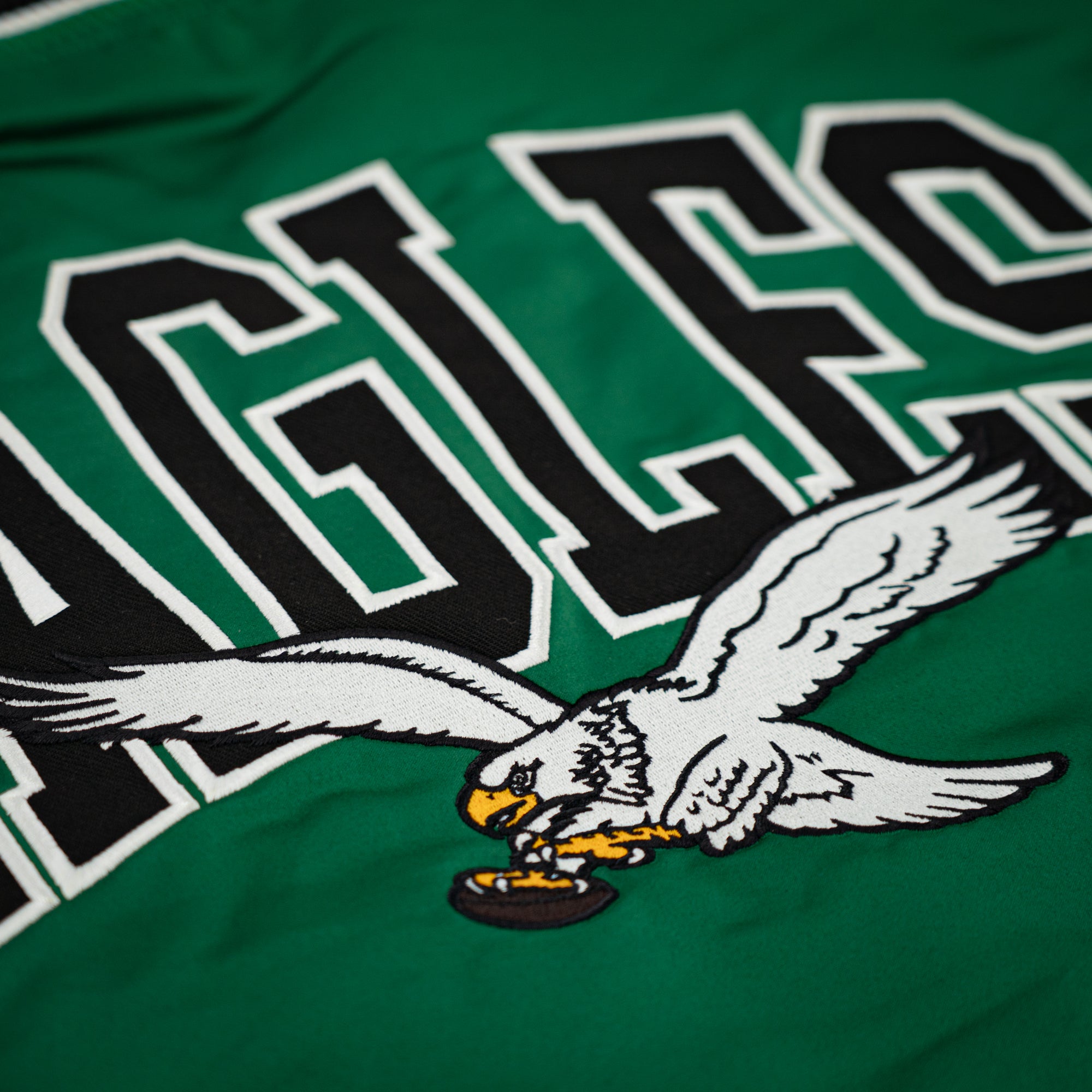 Philadelphia Eagles New Era USA EDITION Stitched Satin NFL Jacke Grün - STADIUMDREAMS