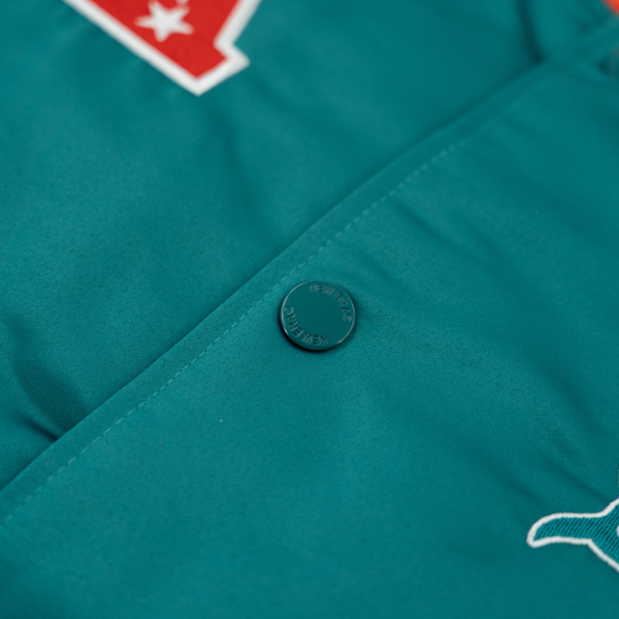 Miami Dolphins New Era USA EDITION Stitched Satin NFL Jacke Türkis