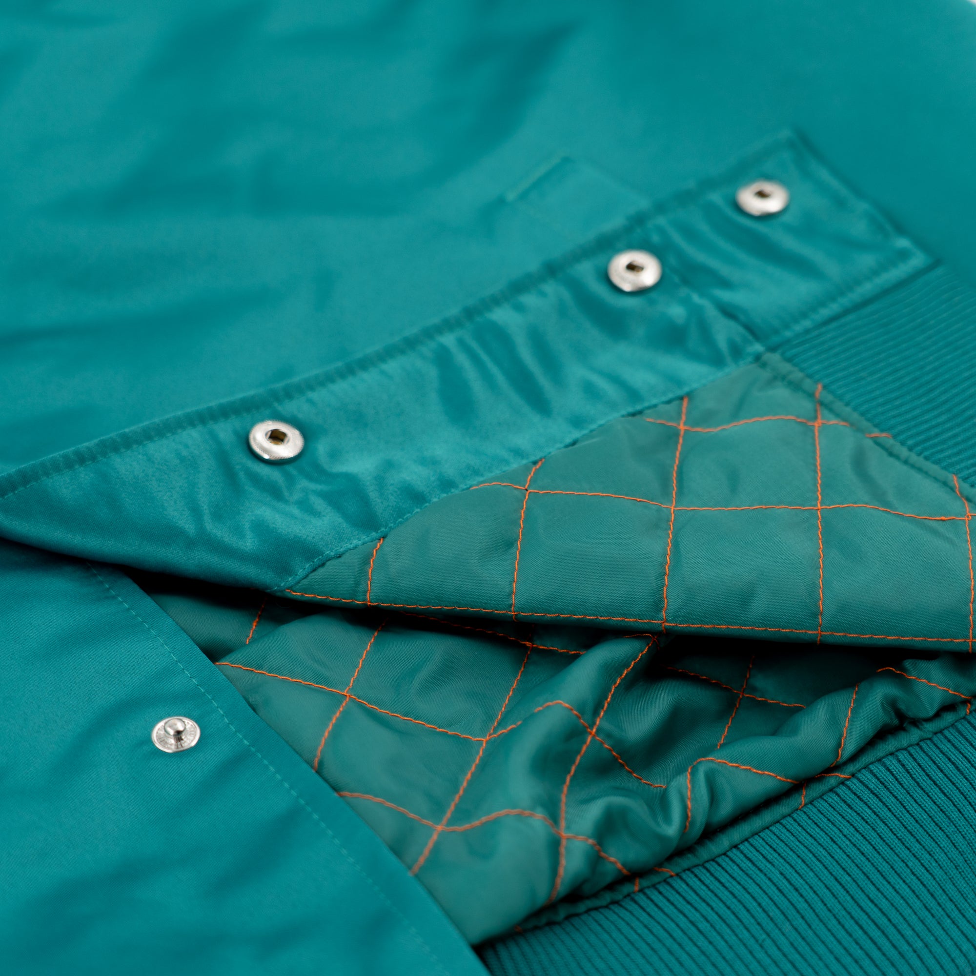 Miami Dolphins New Era USA EDITION Stitched Satin NFL Jacke Türkis