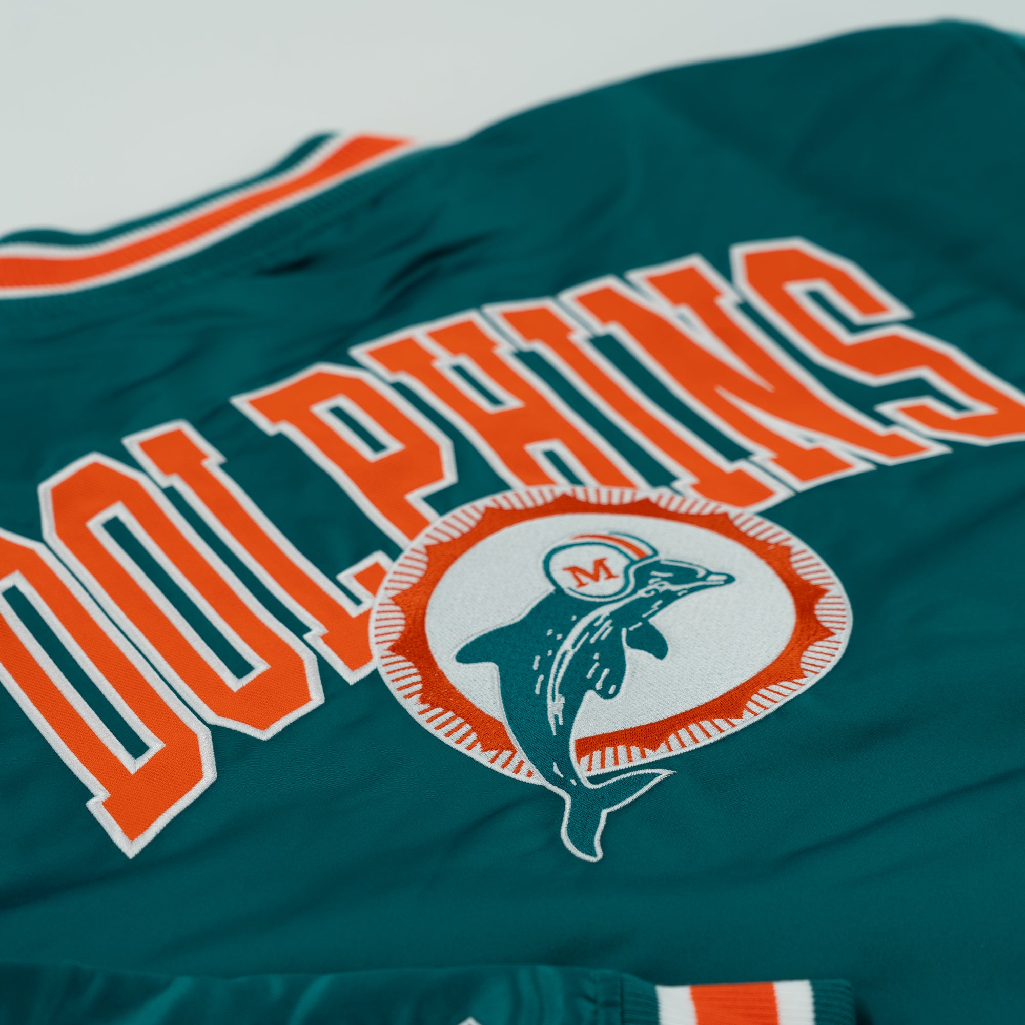 Miami Dolphins New Era USA EDITION Stitched Satin NFL Jacke Türkis