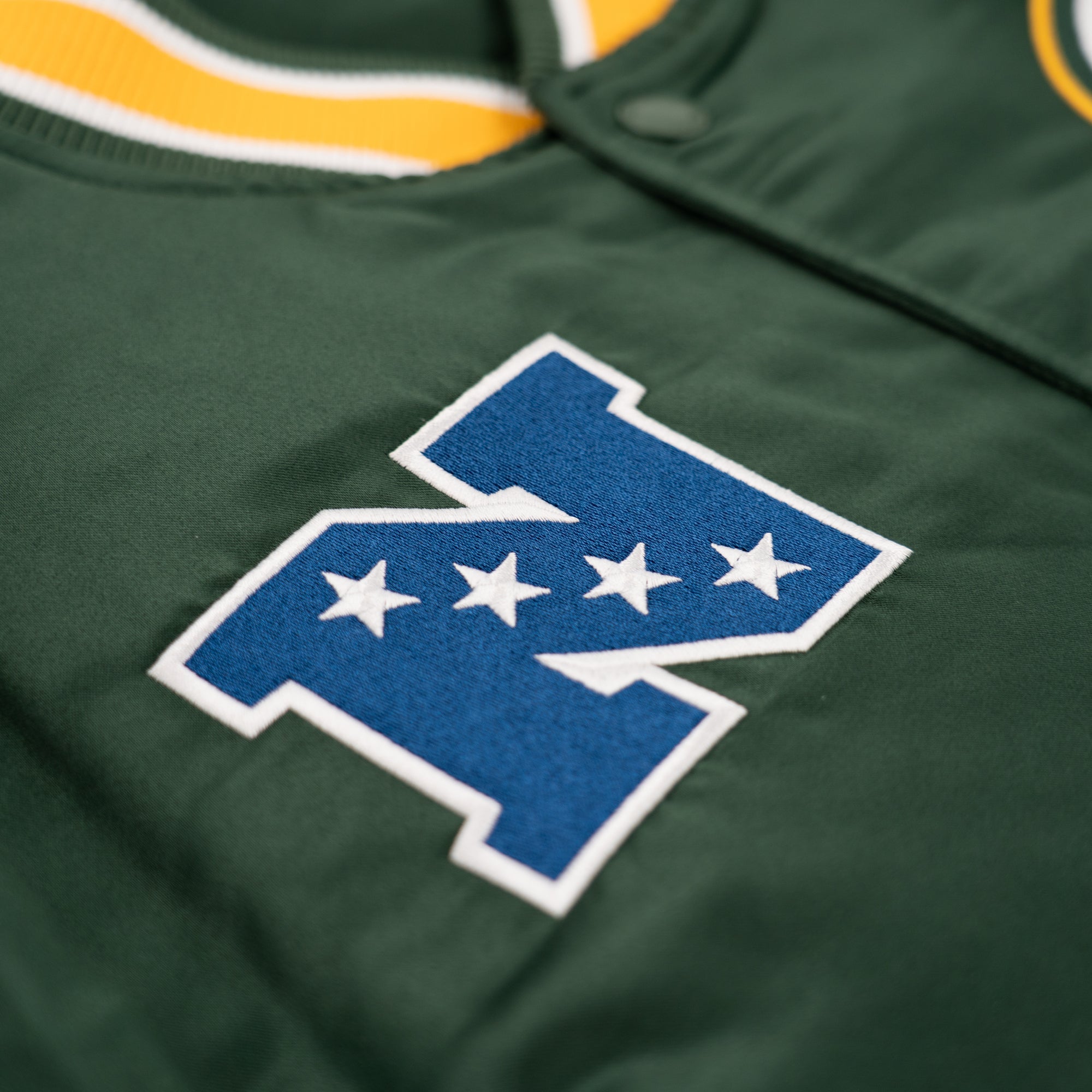 Green Bay Packers New Era USA EDITION Stitched Satin NFL Jacke Grün - STADIUMDREAMS
