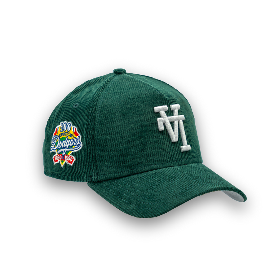 Los Angeles Dodgers Cord Upside Down New Era 9FORTY A-Frame MLB Cap Grün StadiumDreams Exclusive - STADIUMDREAMS