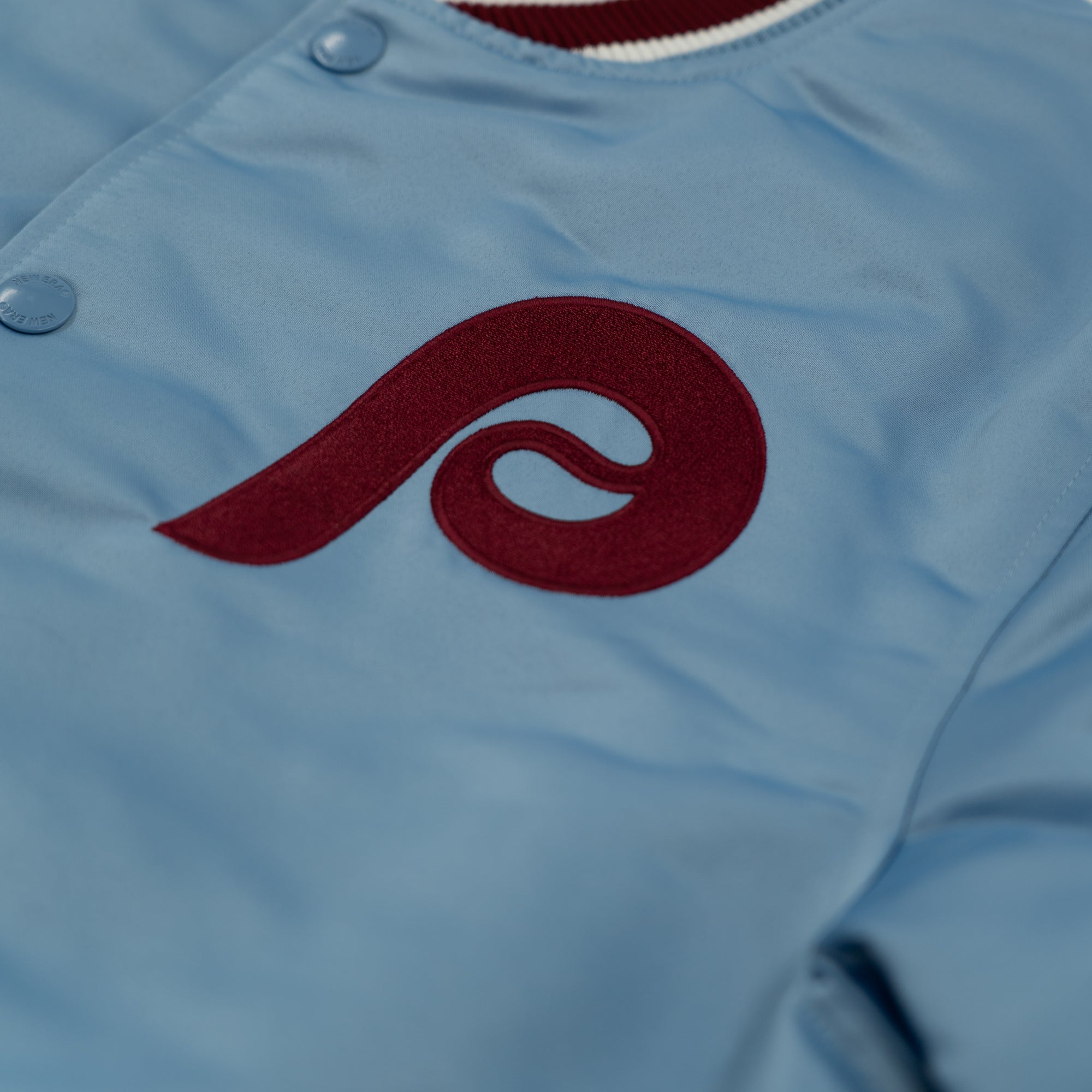 Philadelphia Phillies New Era USA EDITION Stitched Satin MLB Jacke Blau - STADIUMDREAMS
