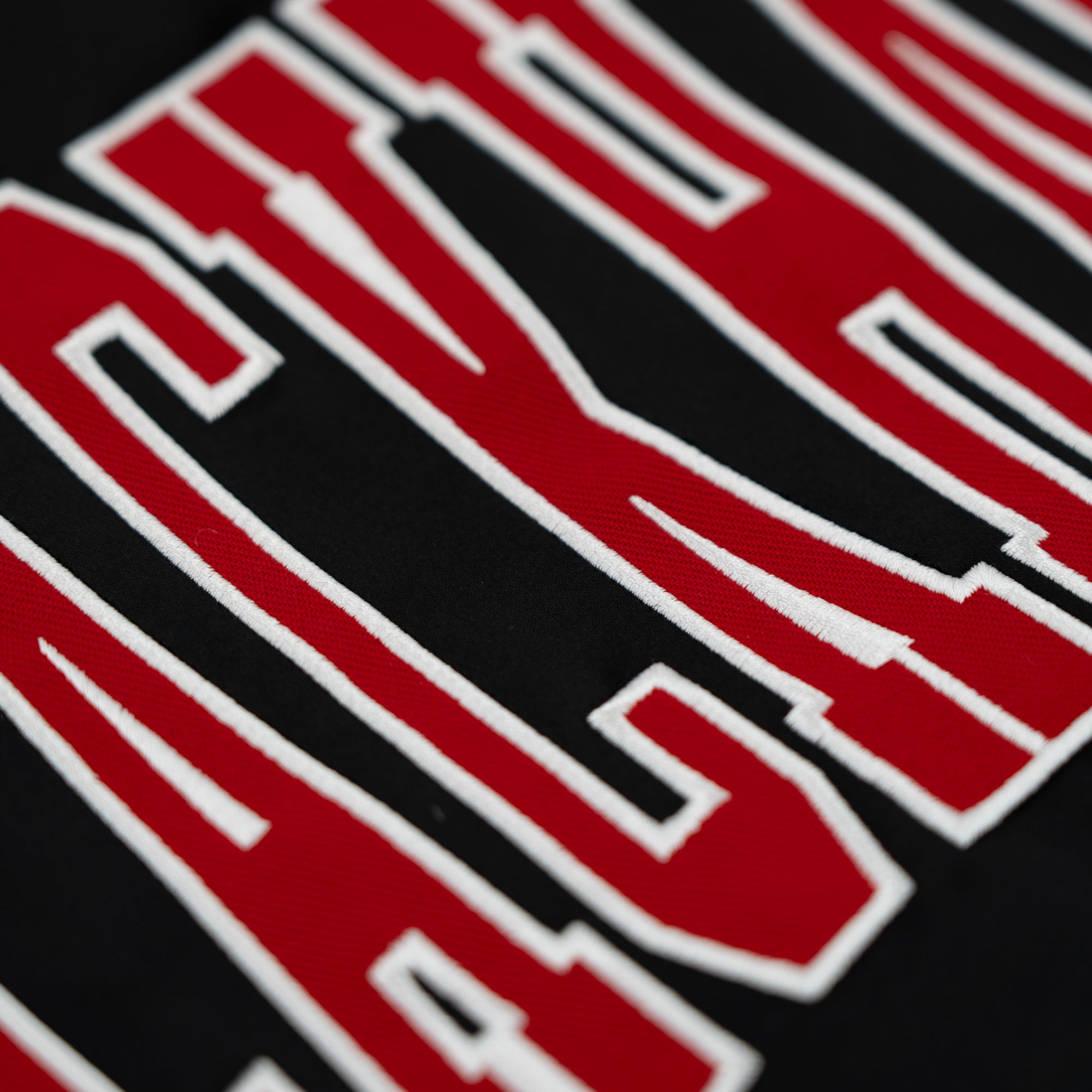 Chicago Blackhawks New Era USA EDITION Stitched Satin NHL Jacke Schwarz - STADIUMDREAMS