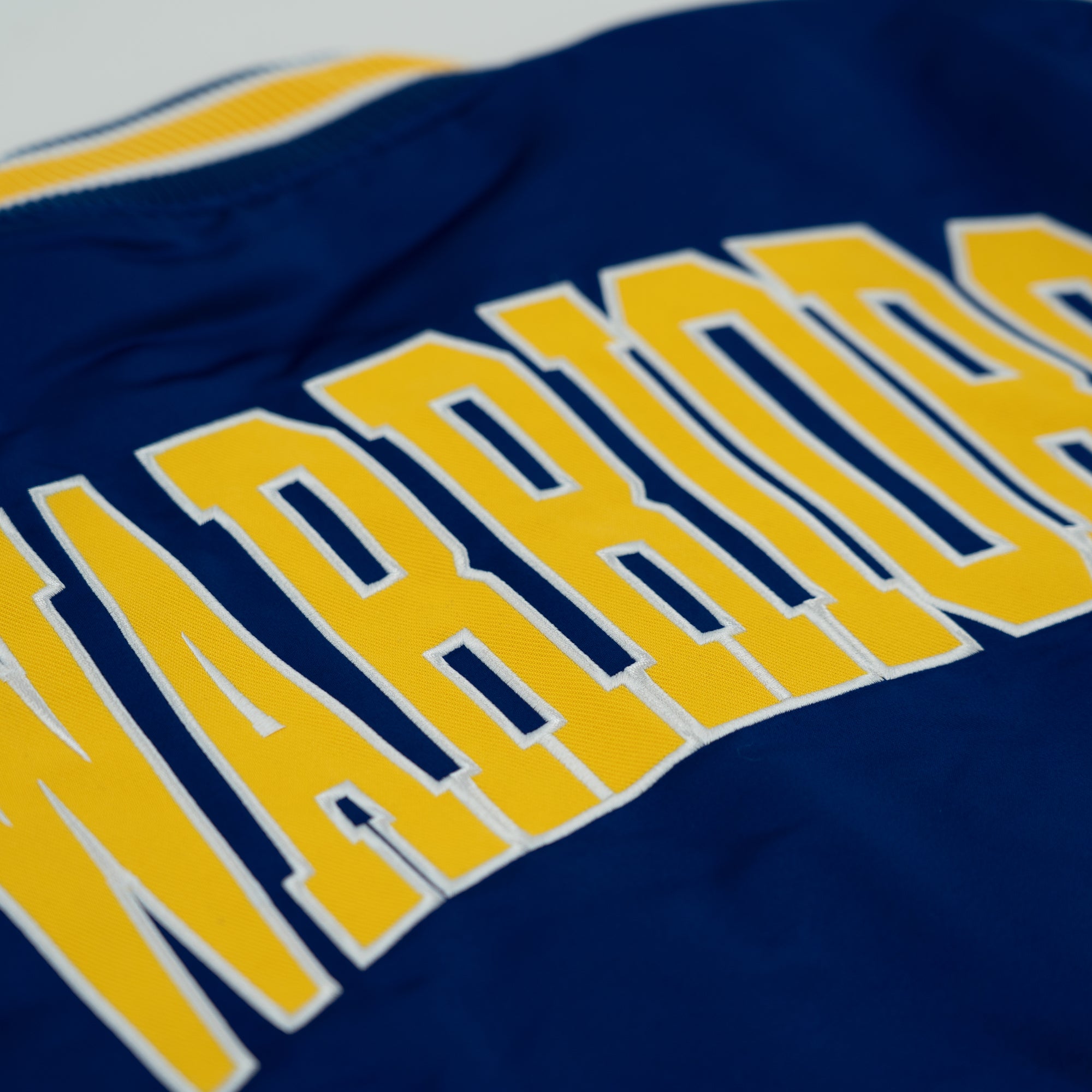 Golden State Warriors New Era USA EDITION Stitched Satin NBA Jacke Blau