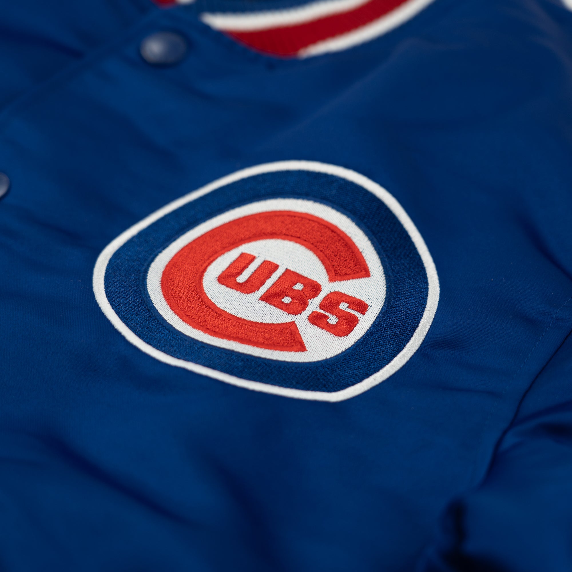Chicago Cubs New Era USA EDITION Stitched Satin MLB Jacke Blau - STADIUMDREAMS
