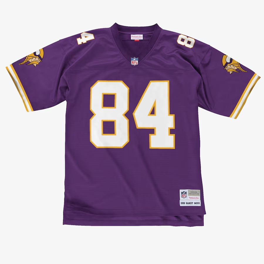 Randy Moss #84 Minnesota Vikings Mitchell & Ness NFL Football Trikot 1998 Lila - STADIUMDREAMS