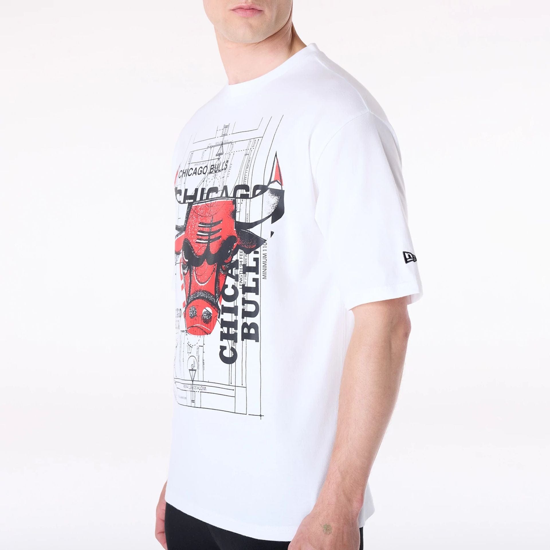 Chicago Bulls New Era Court Graphic NBA T-Shirt Weiß - STADIUMDREAMS