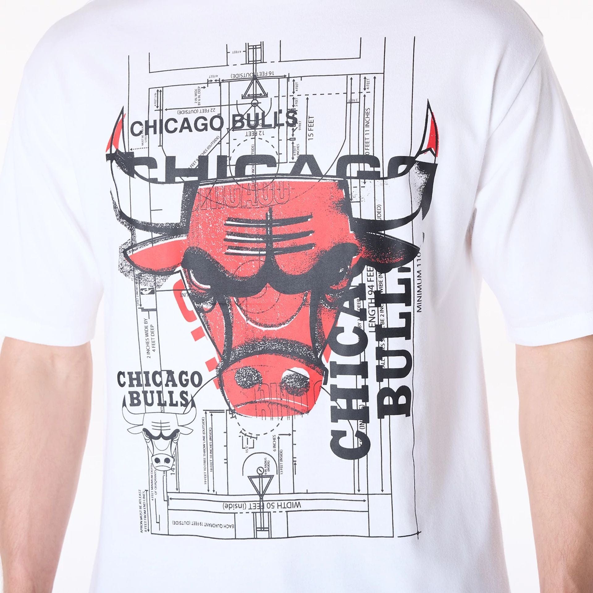 Chicago Bulls New Era Court Graphic NBA T-Shirt Weiß - STADIUMDREAMS