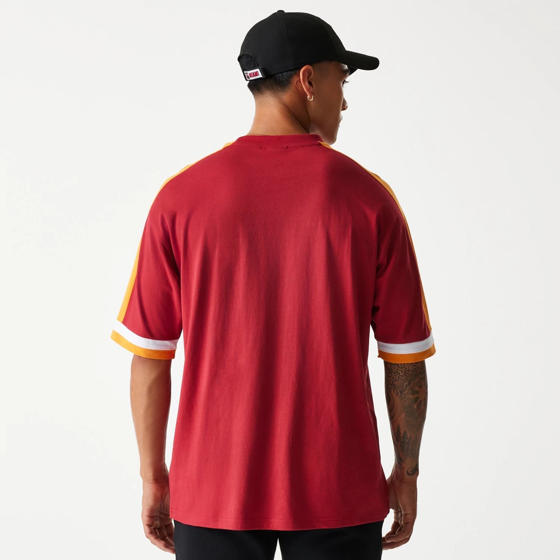 Miami Heat New Era NBA Panel T-Shirt Rot - STADIUMDREAMS