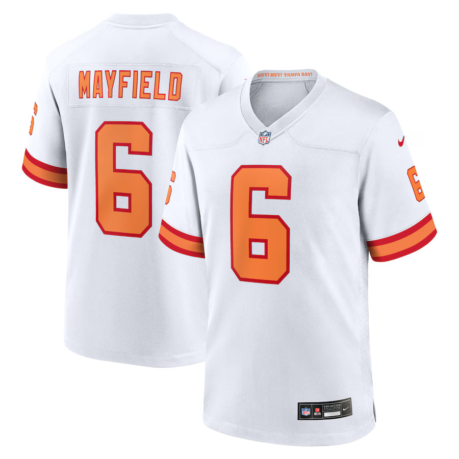 Baker Mayfield #6 Tampa Bay Buccaneers 1976 Throwback Nike Game NFL Football Trikot Weiß - STADIUMDREAMS