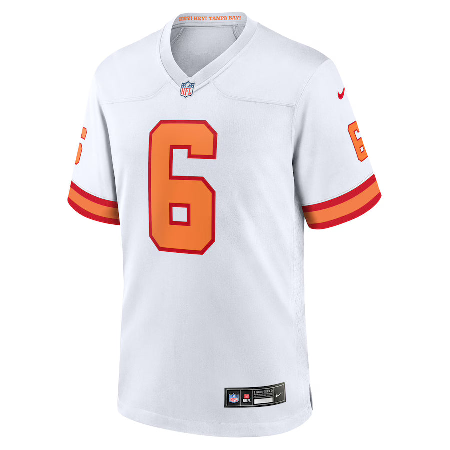 Baker Mayfield #6 Tampa Bay Buccaneers 1976 Throwback Nike Game NFL Football Trikot Weiß - STADIUMDREAMS
