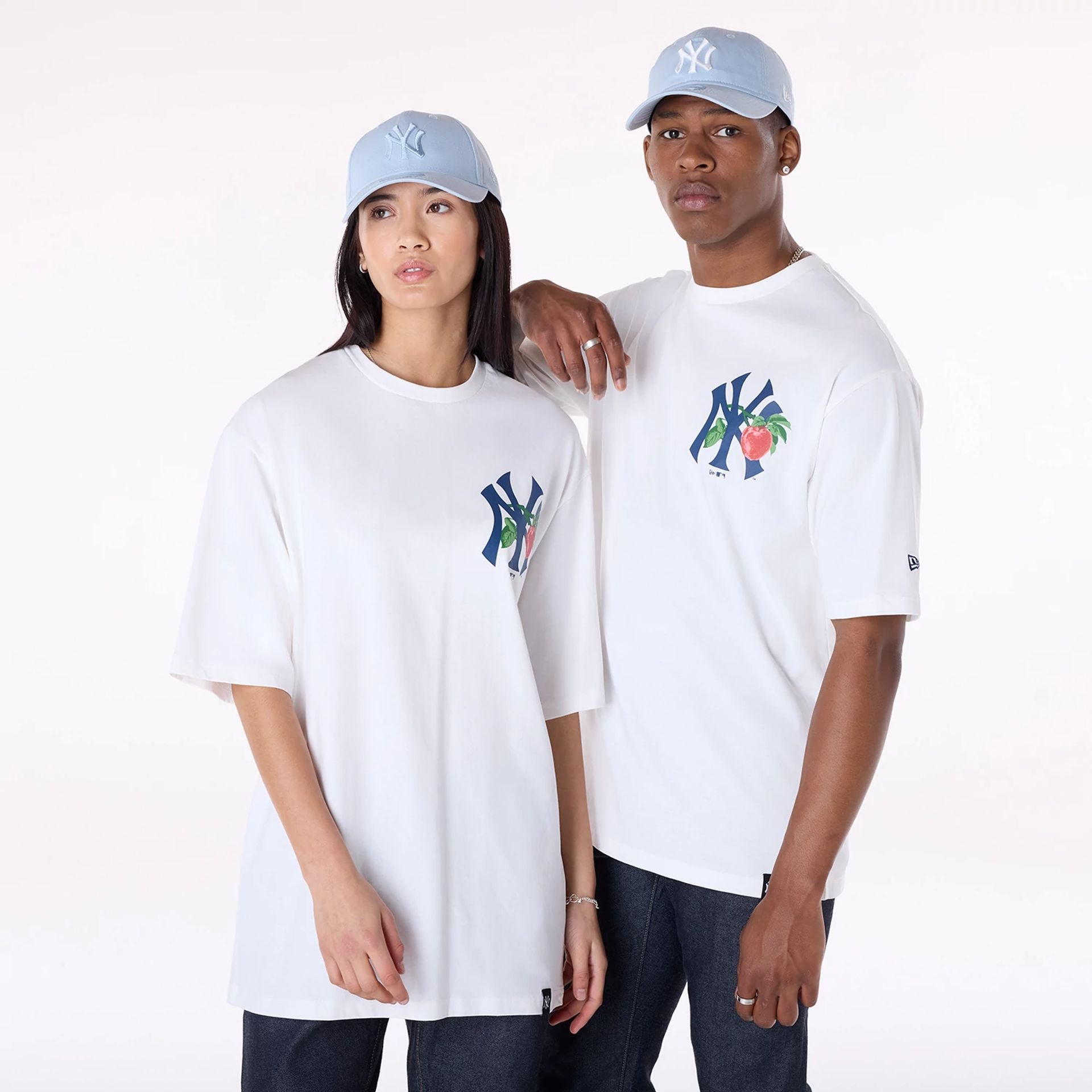 New York Yankees New Era Fruit Backprint MLB T-Shirt Weiß