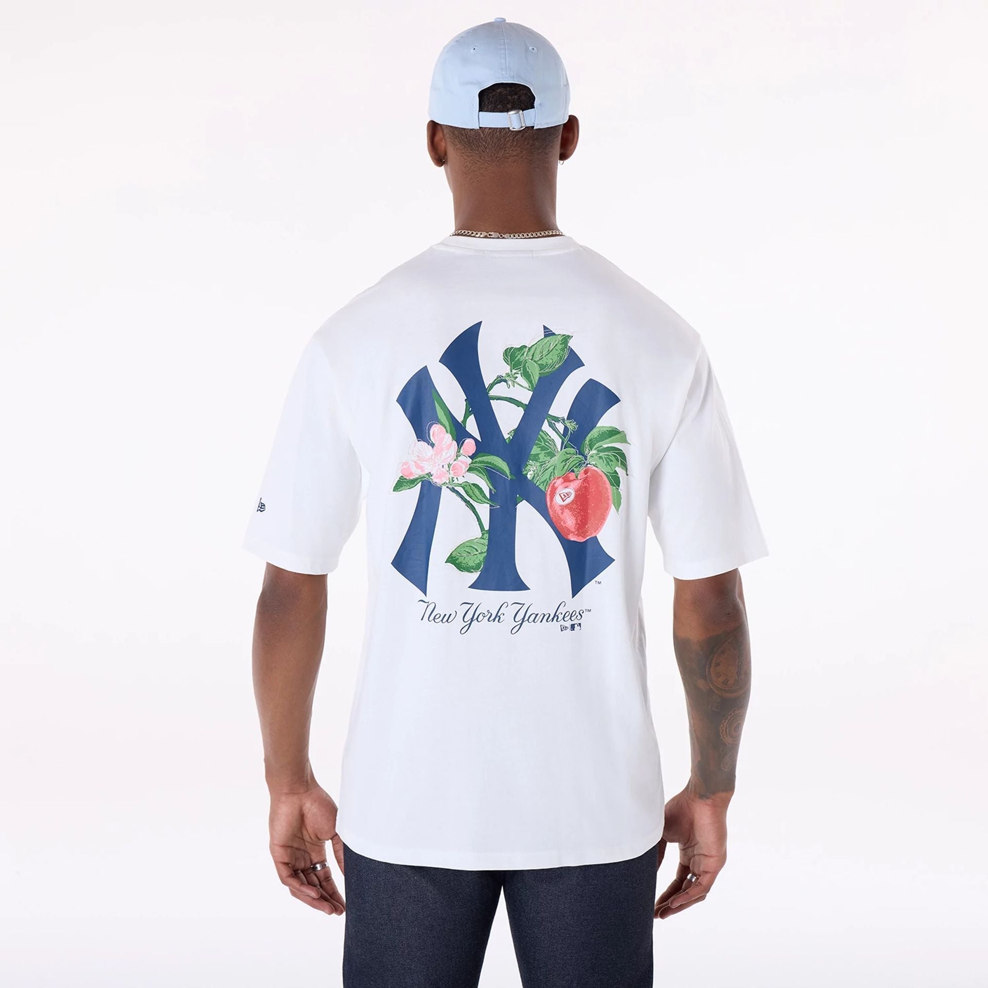 New York Yankees New Era Fruit Backprint MLB T-Shirt Weiß