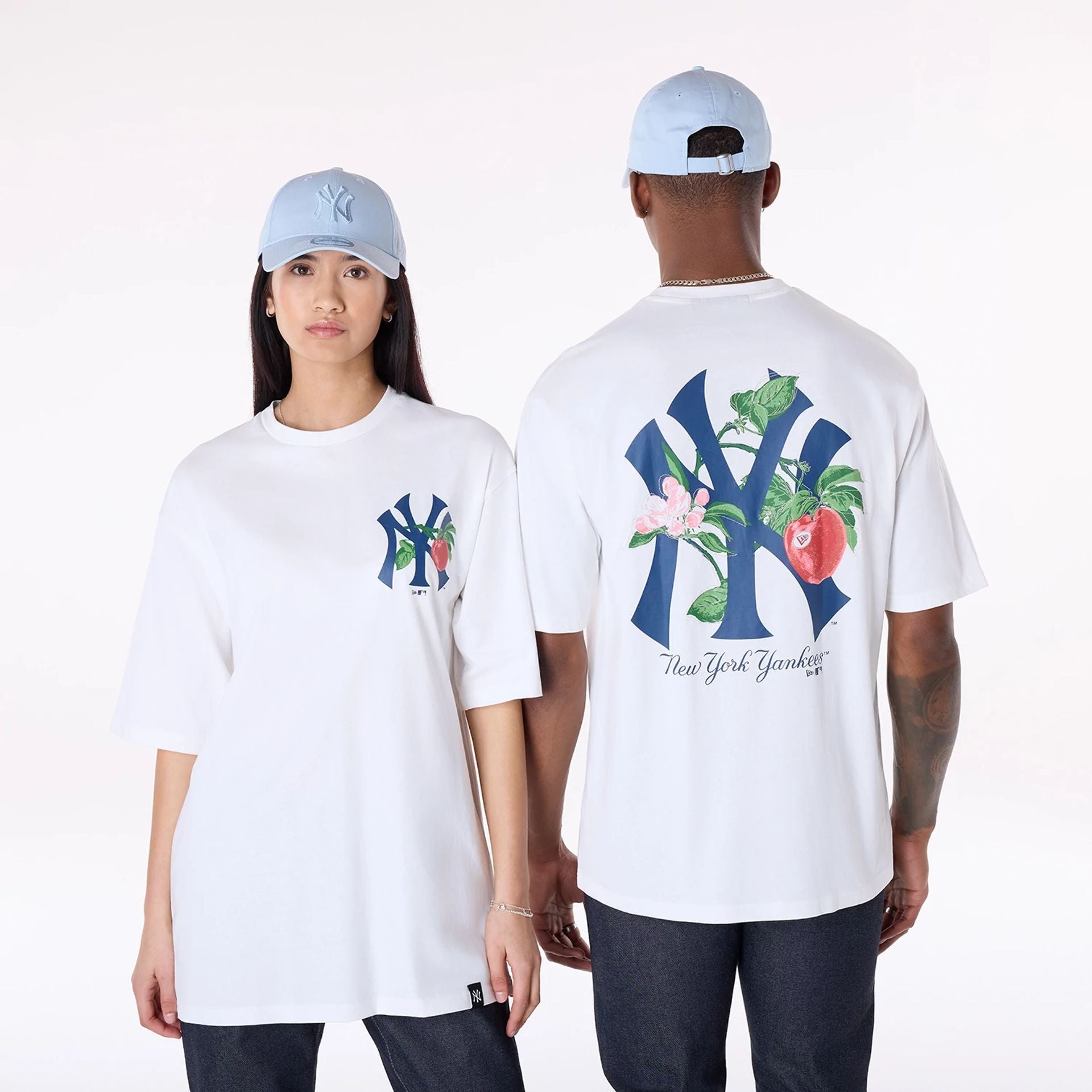 New York Yankees New Era Fruit Backprint MLB T-Shirt Weiß