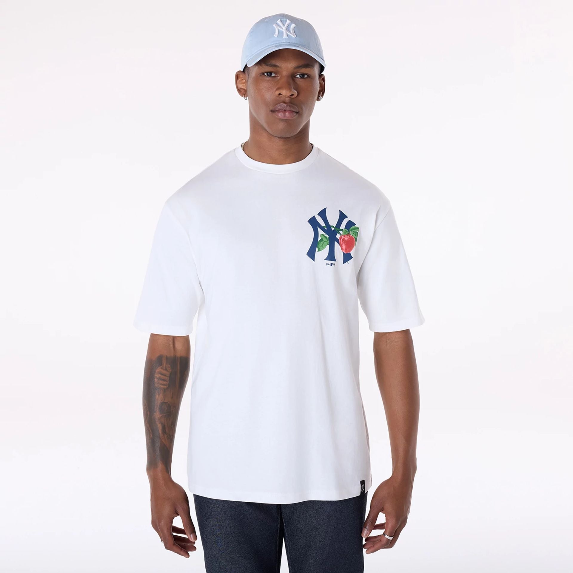 New York Yankees New Era Fruit Backprint MLB T-Shirt Weiß