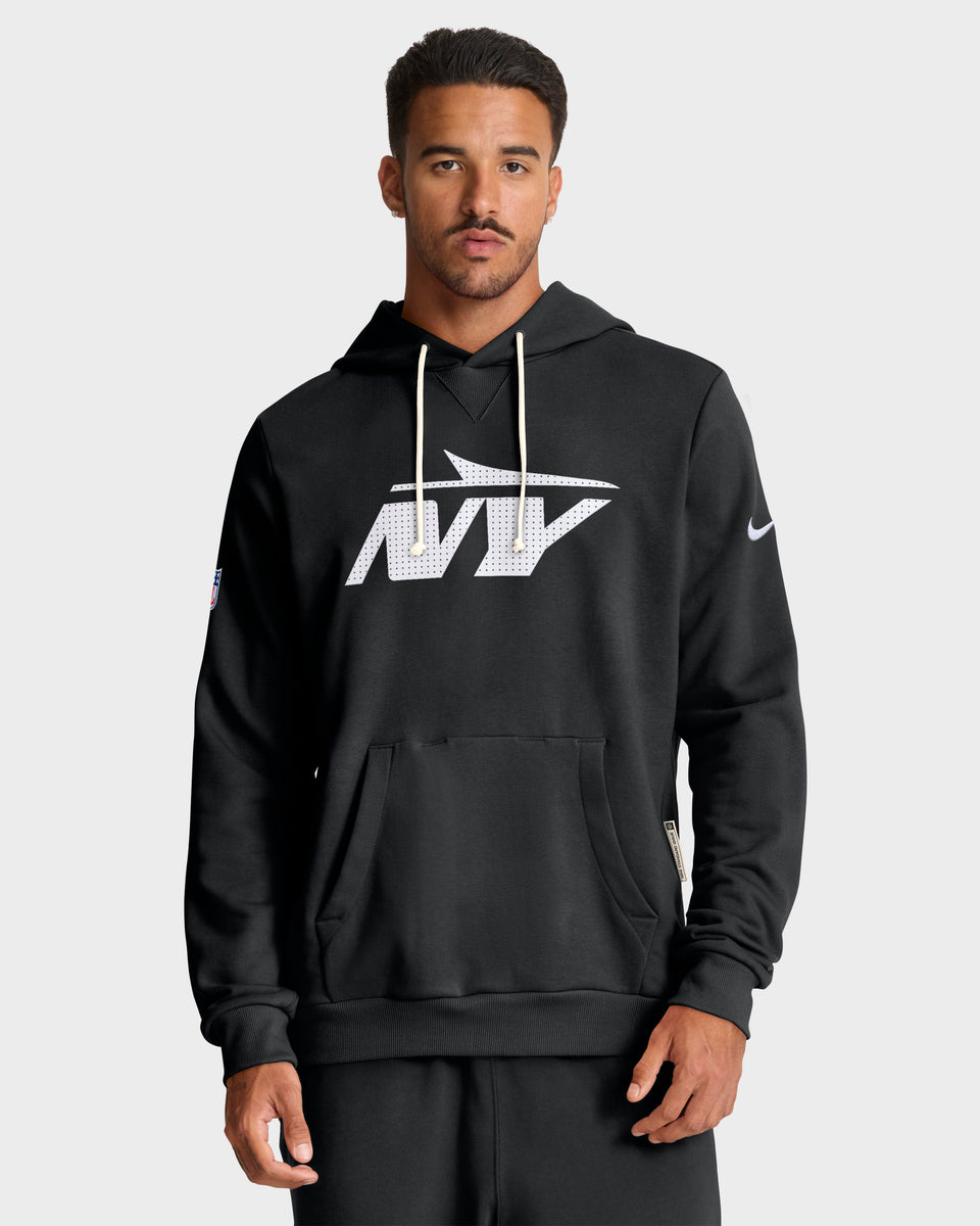 New York Jets 2025 NFL Sideline Nike Standard Issue Hoodie Schwarz