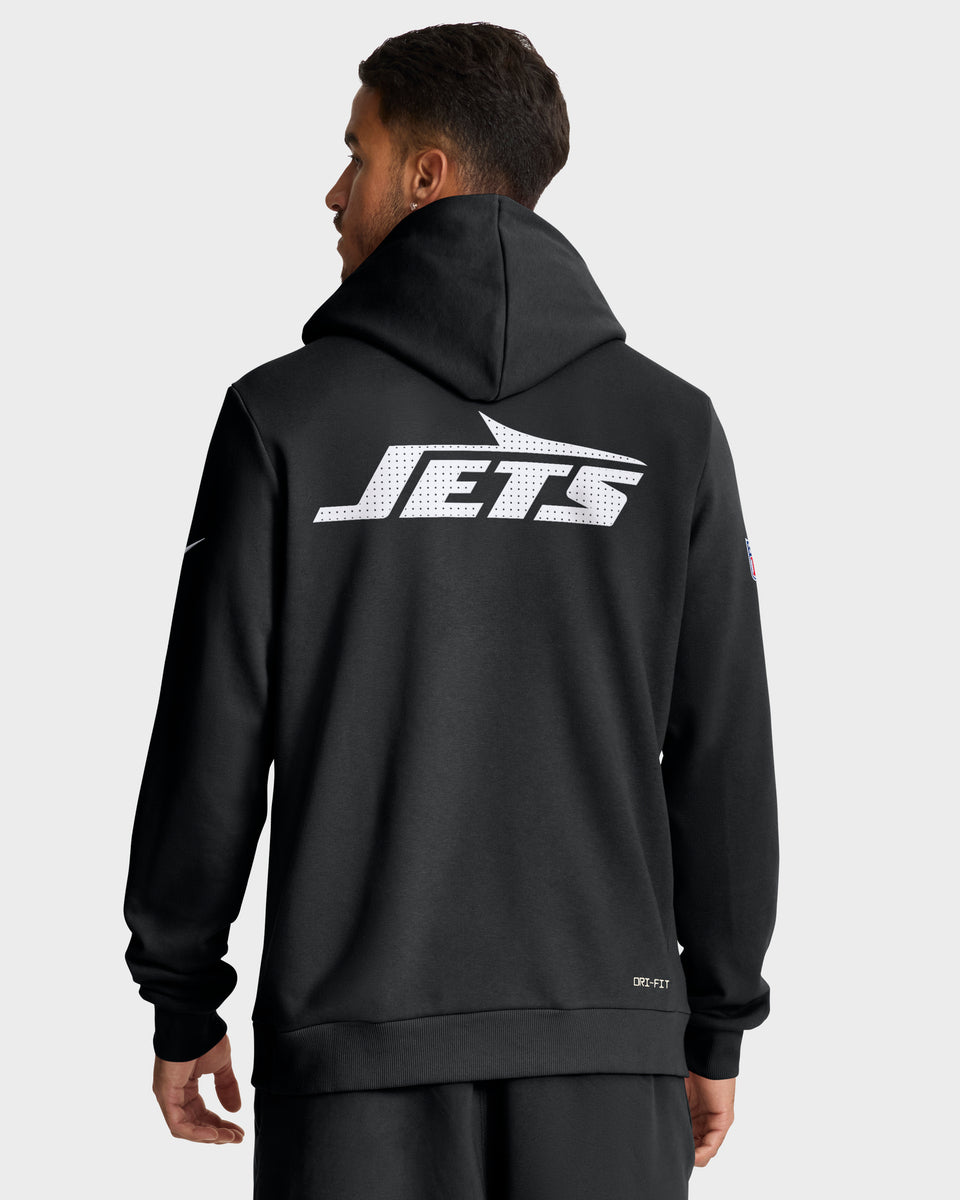 New York Jets 2025 NFL Sideline Nike Standard Issue Hoodie Schwarz