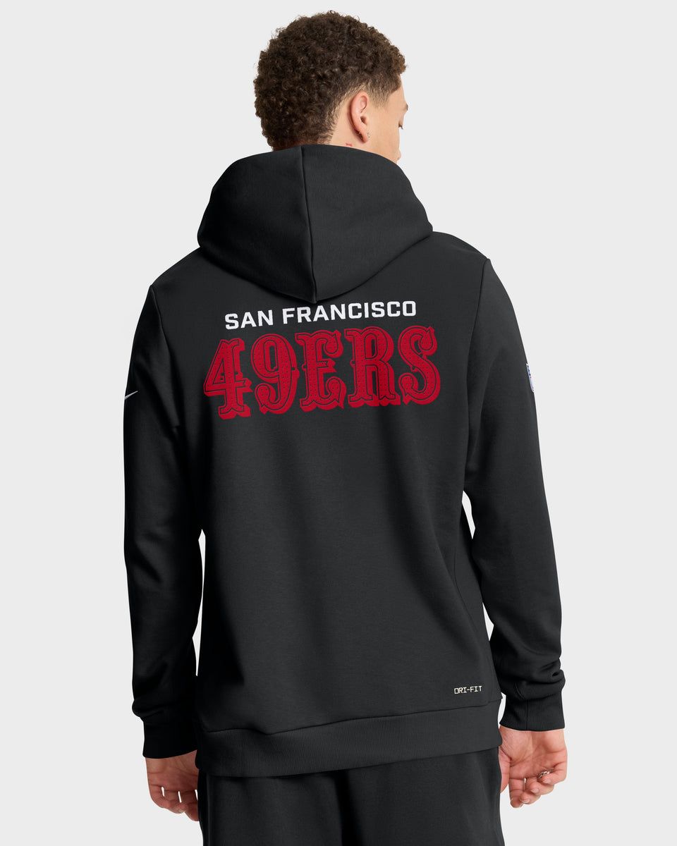 San Francisco 49ers 2025 NFL Sideline Nike Standard Issue Hoodie Schwarz