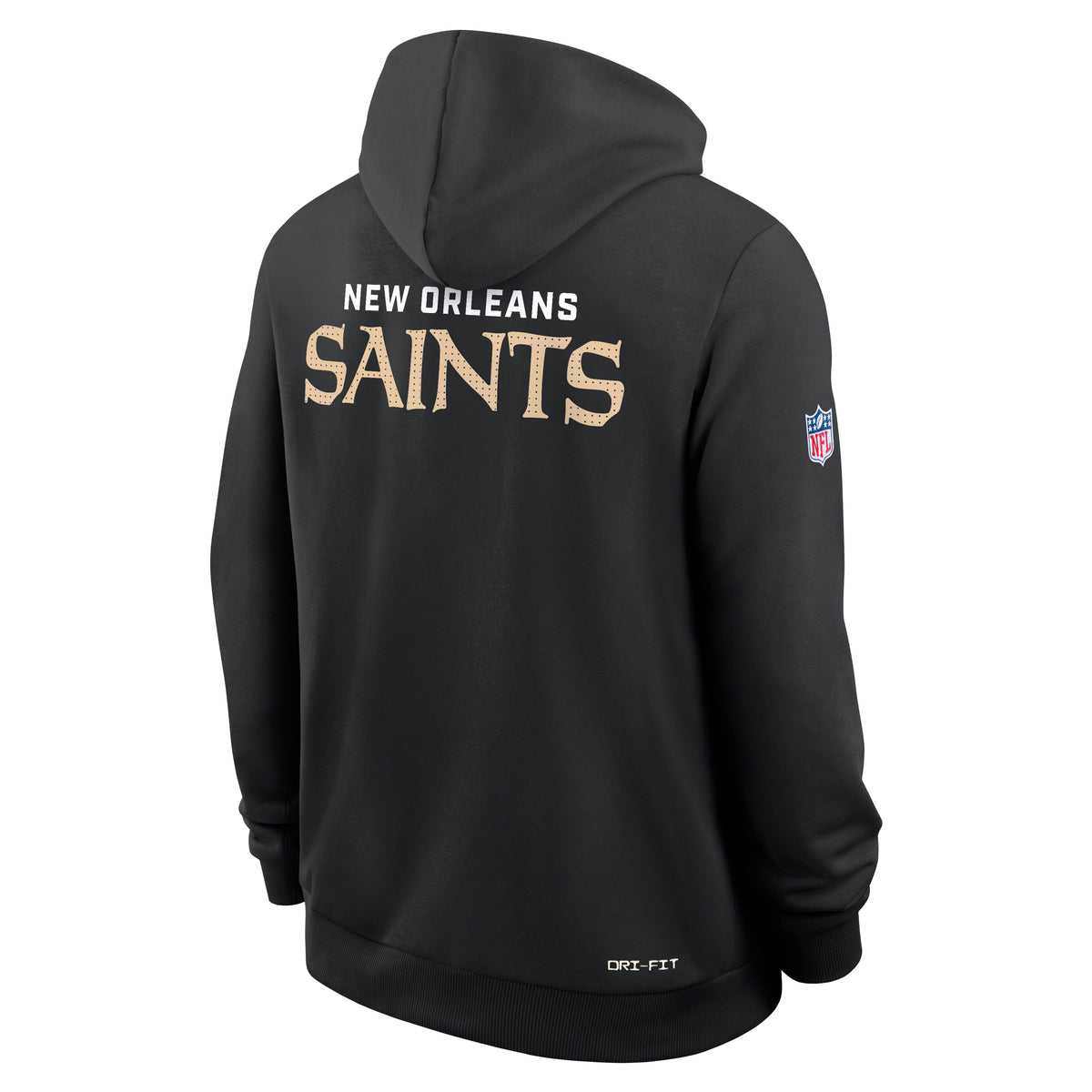 New Orleans Saints 2025 NFL Sideline Nike Standard Issue Hoodie Schwarz