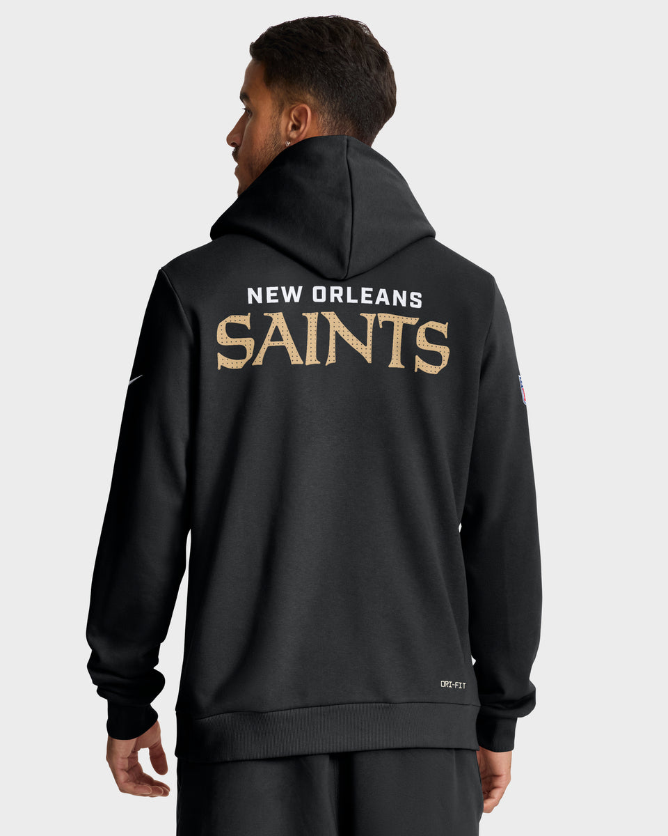 New Orleans Saints 2025 NFL Sideline Nike Standard Issue Hoodie Schwarz
