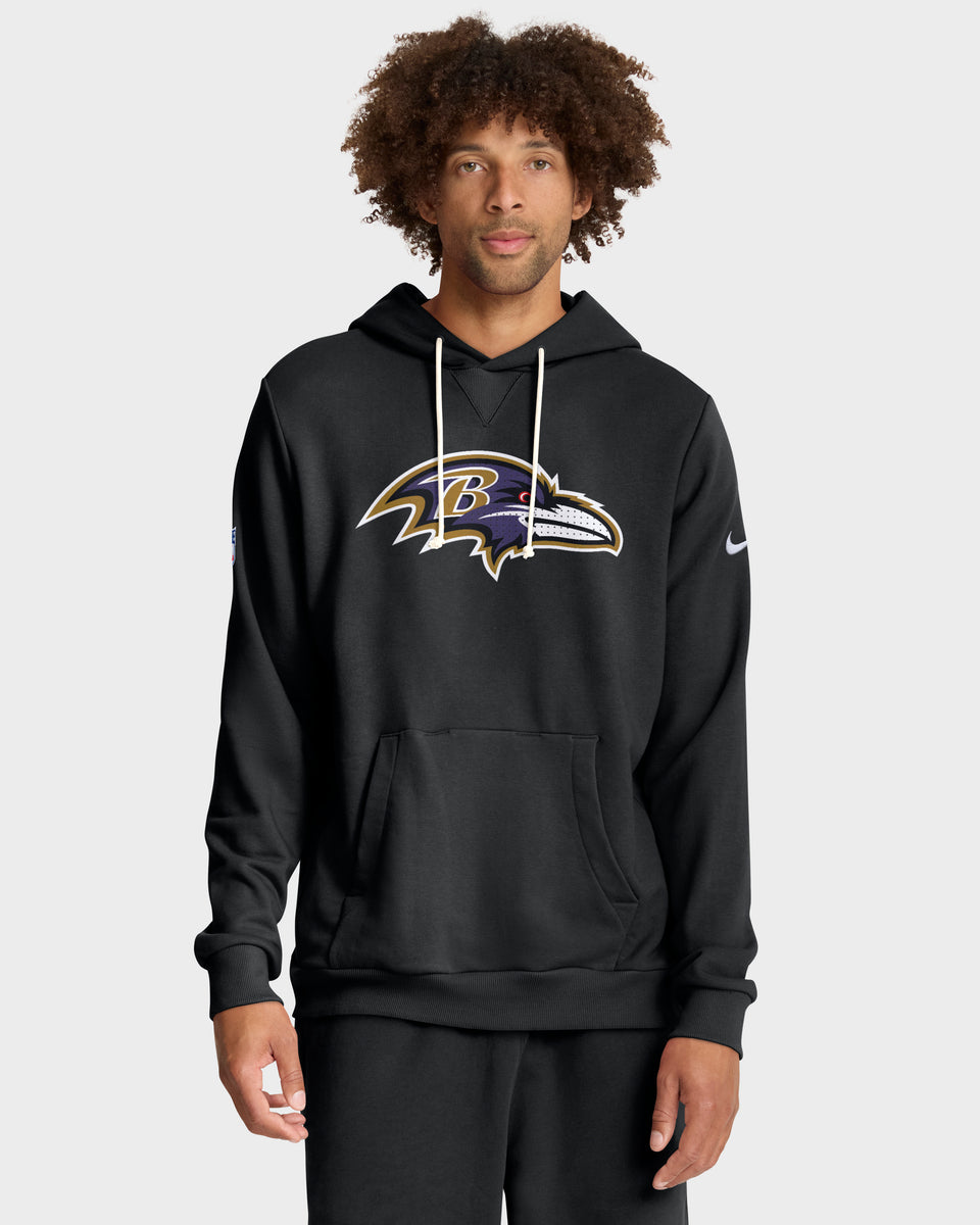Baltimore Ravens 2025 NFL Sideline Nike Standard Issue Hoodie Schwarz